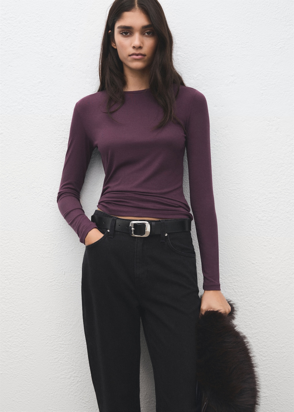 Mango Round-neck long-sleeved t-shirt