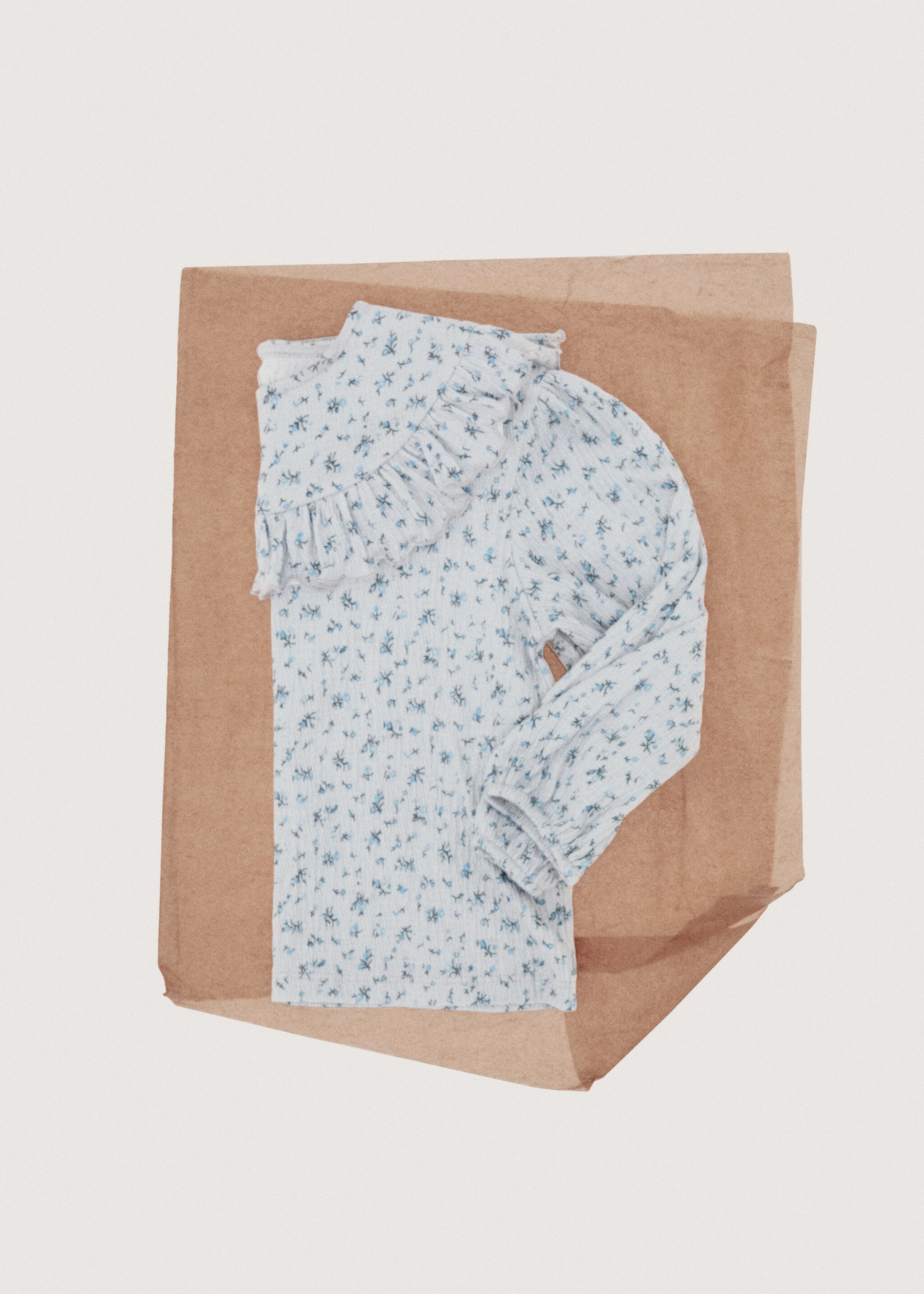 Floral print T-shirt - Details of the article 7, Light/Pastel Grey. Ref: 27001345-00.