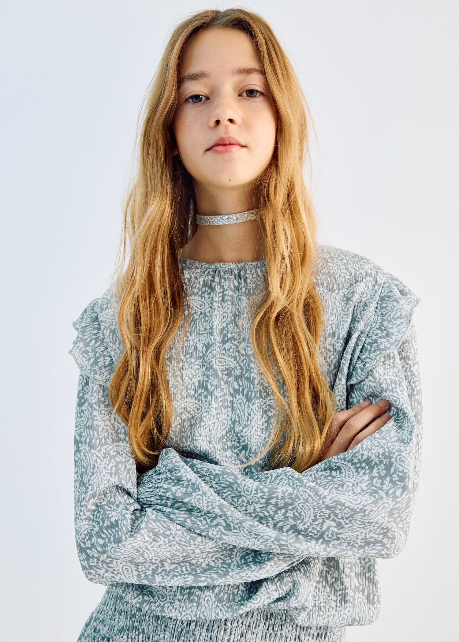 Bedrukt T-shirt met ruches - Detail van het artikel 1