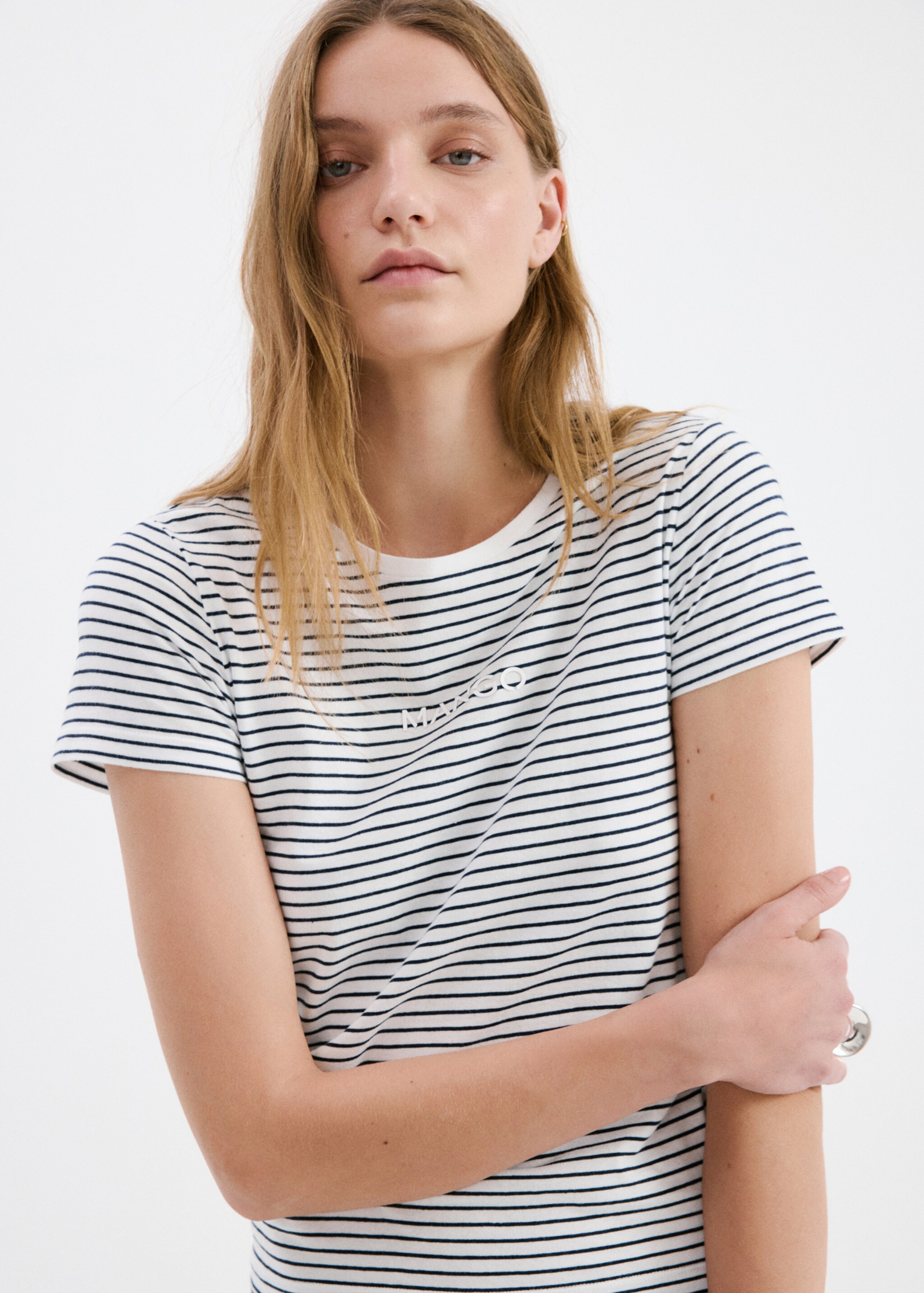 Logo print cotton t-shirt - Details of the article 1, Navy. Ref: 27001351-00.