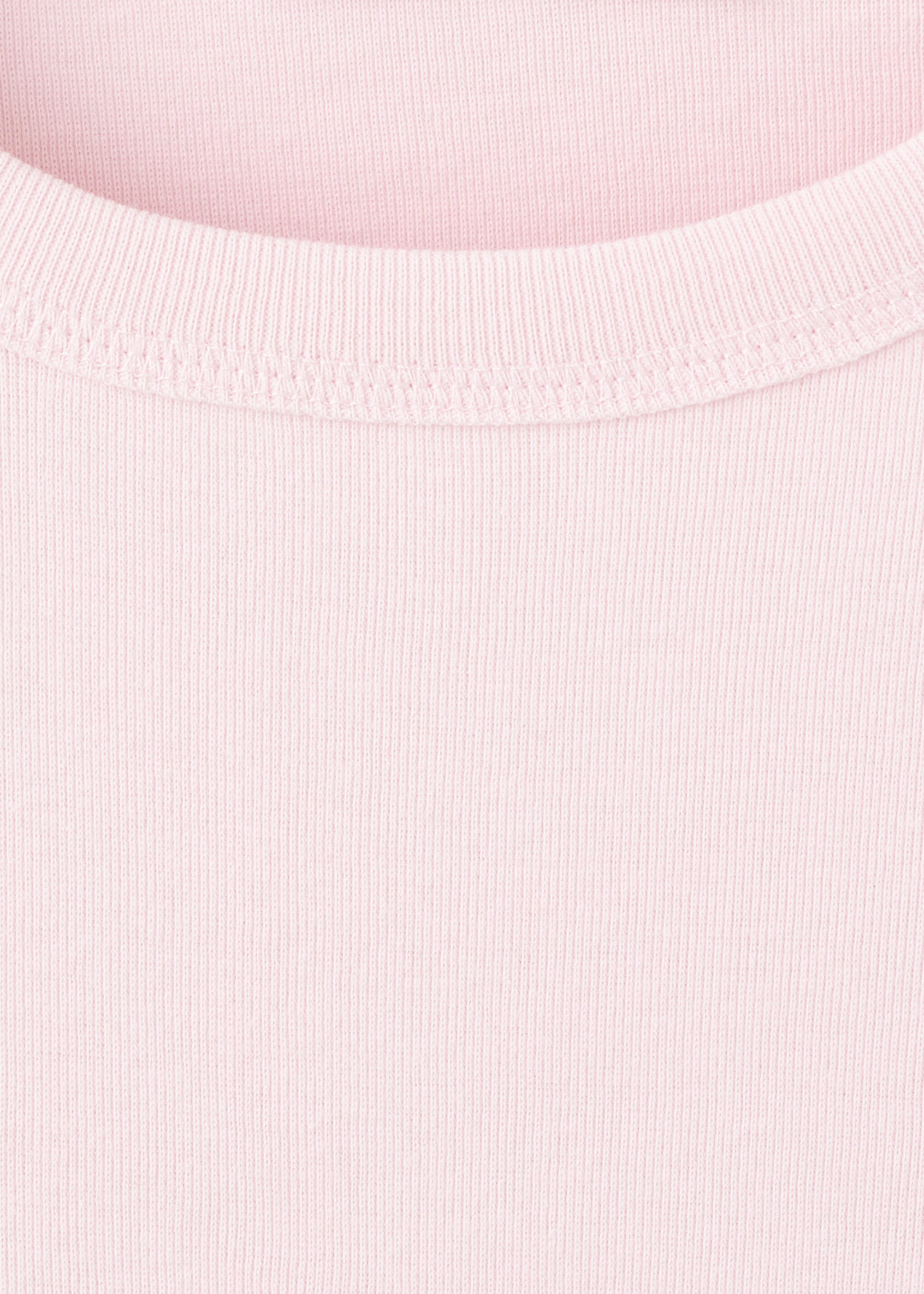 Long sleeve cotton t-shirt - Details of the article 8, Pastel Pink. Ref: 27001352-00.