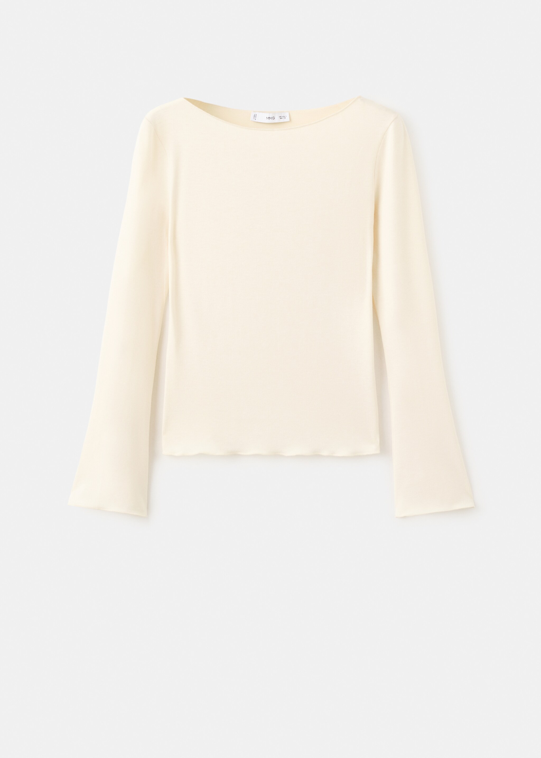 Boat neck t-shirt - Article without model, Vanilla. Ref: 27001353-00.