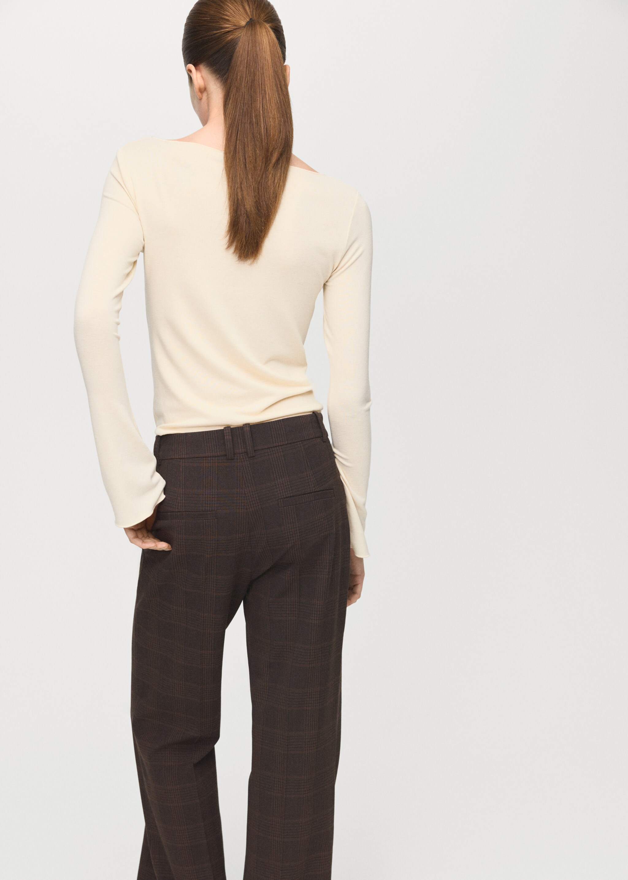 Boat neck t-shirt - Reverse of the article, Vanilla. Ref: 27001353-00.