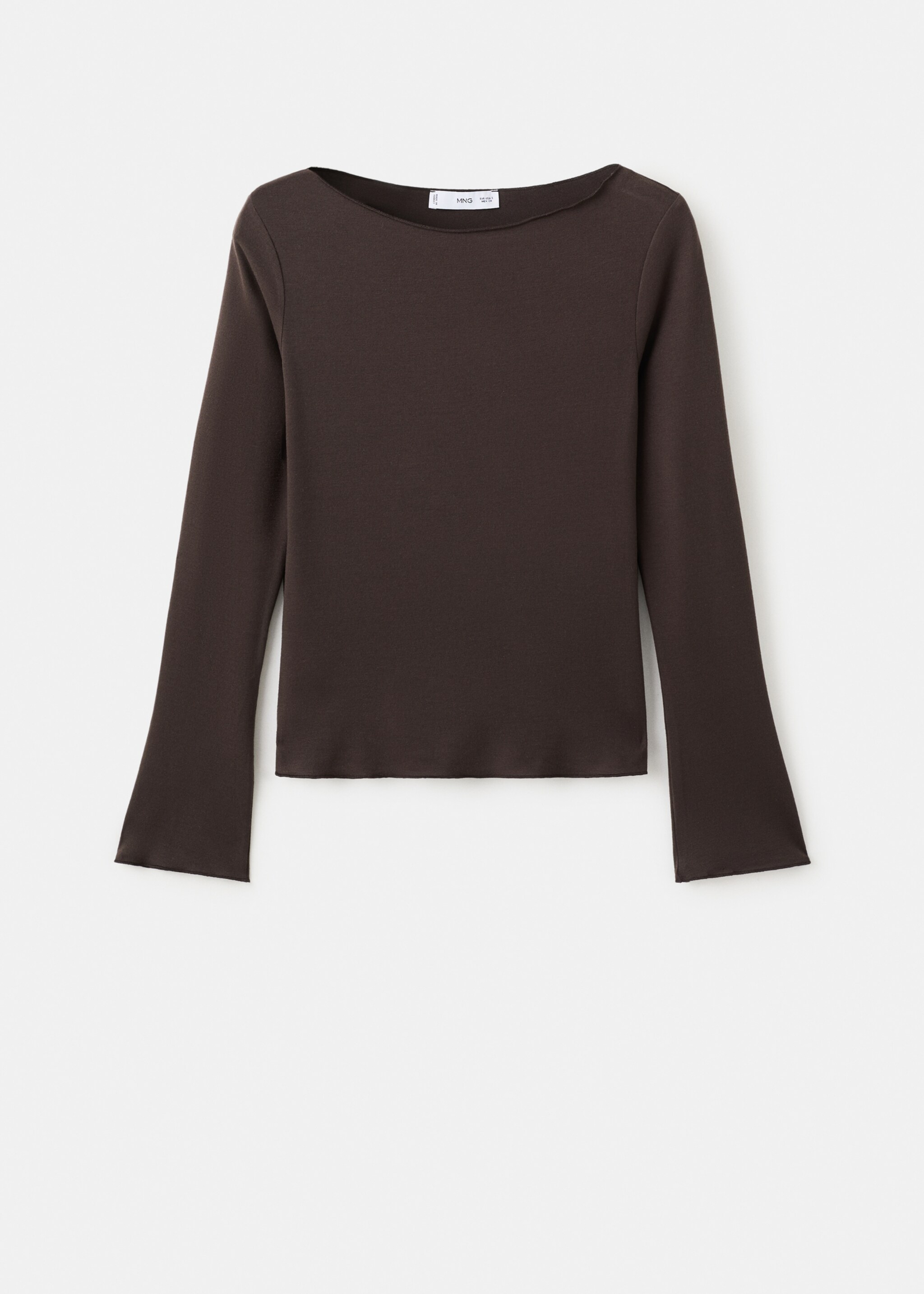 Boat neck t-shirt - Article without model, Brown. Ref: 27001353-00.