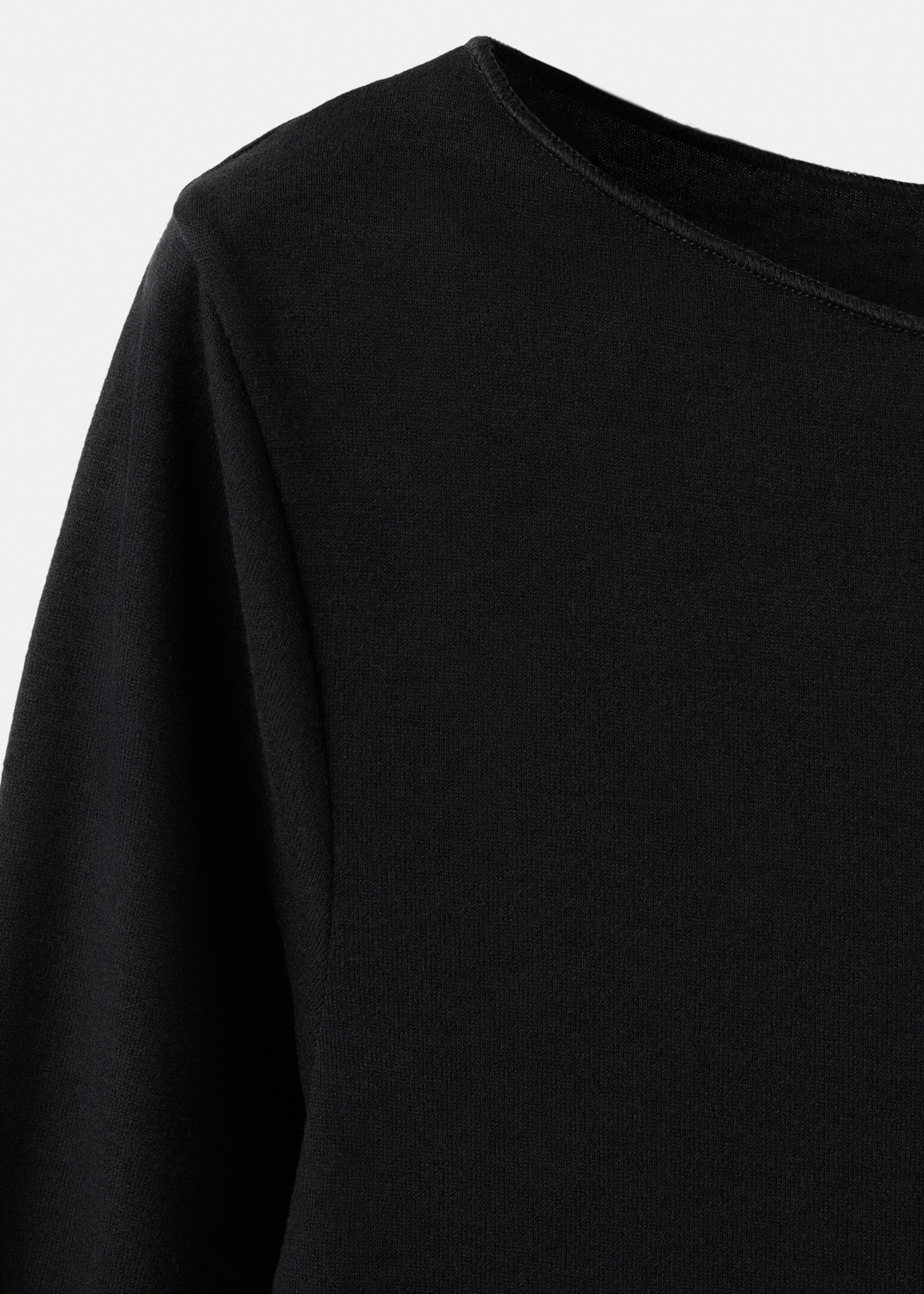 Boat neck t-shirt - Details of the article 8, Black. Ref: 27001353-00.