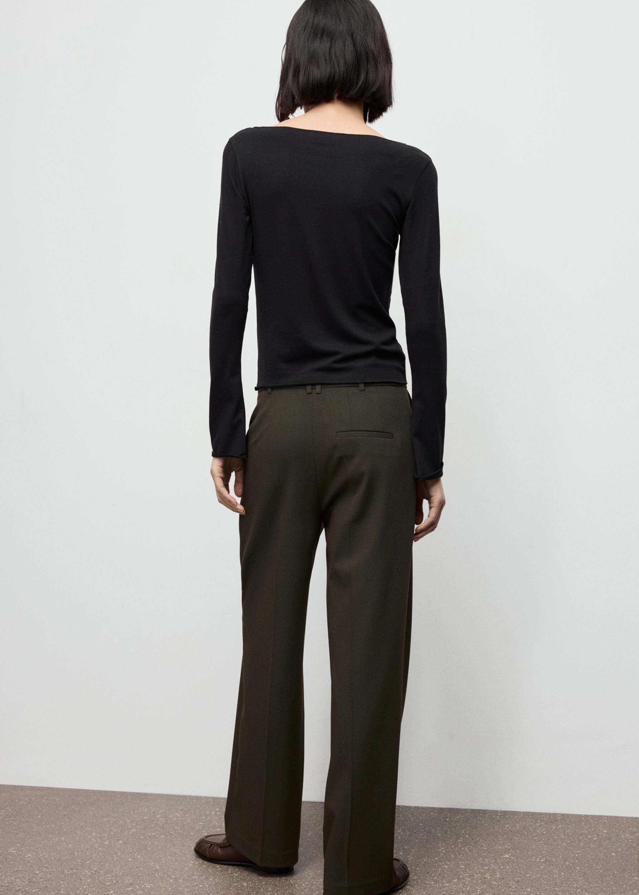 Boat neck t-shirt - Reverse of the article, Black. Ref: 27001353-00.