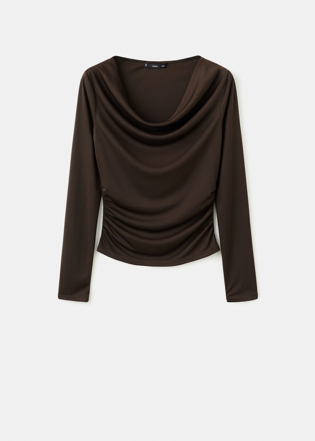 Mango Fitted top with draped neckline thumbnail
