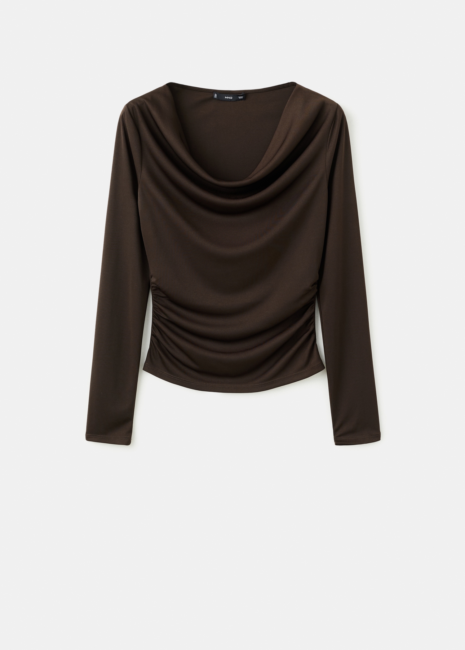 Fitted top with draped neckline Women MANGO Indonesia