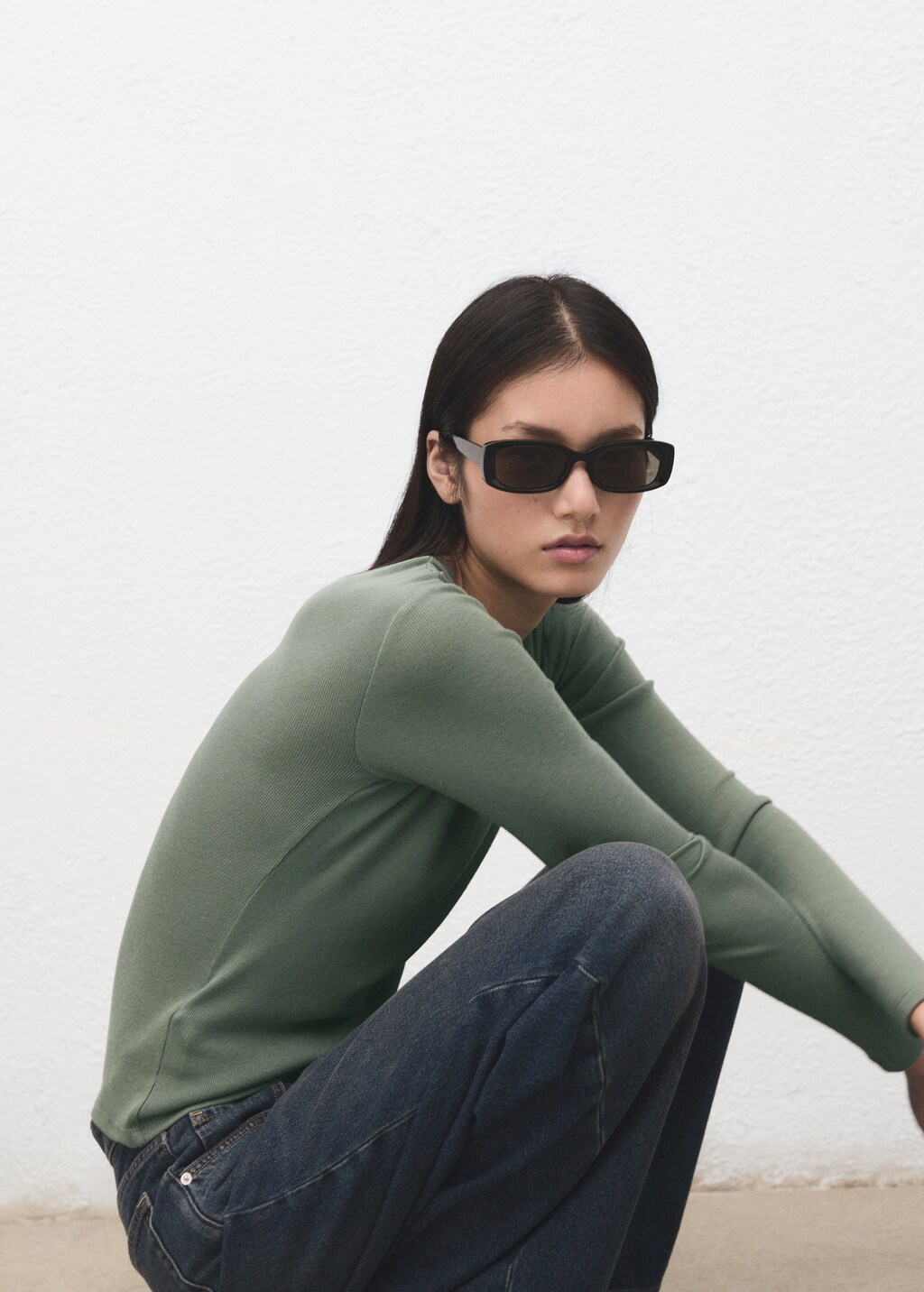 Mango Ribbed long-sleeved t-shirt thumbnail