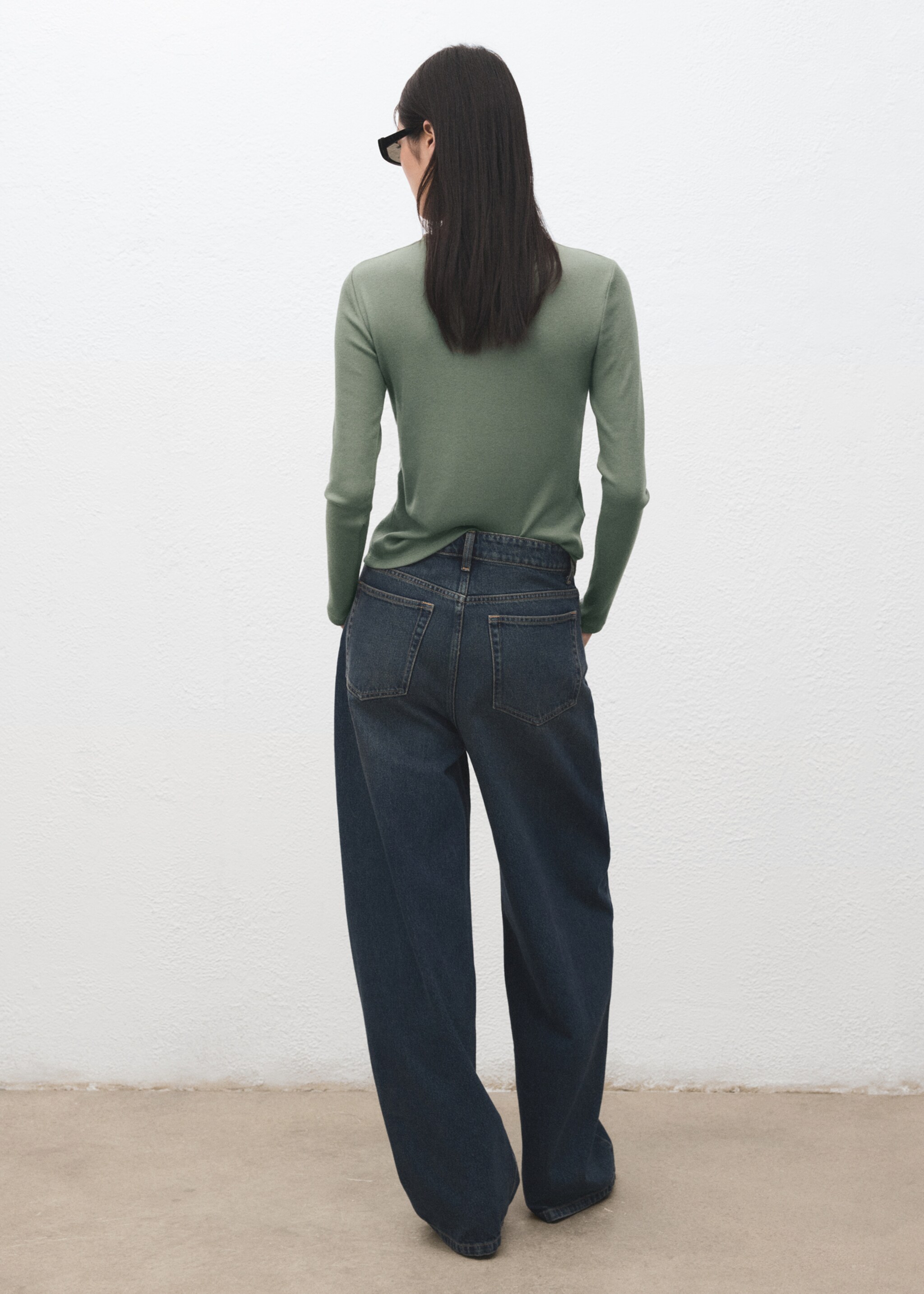 Long sleeve T-shirt - Reverse of the article, Khaki. Ref: 27001355-00.