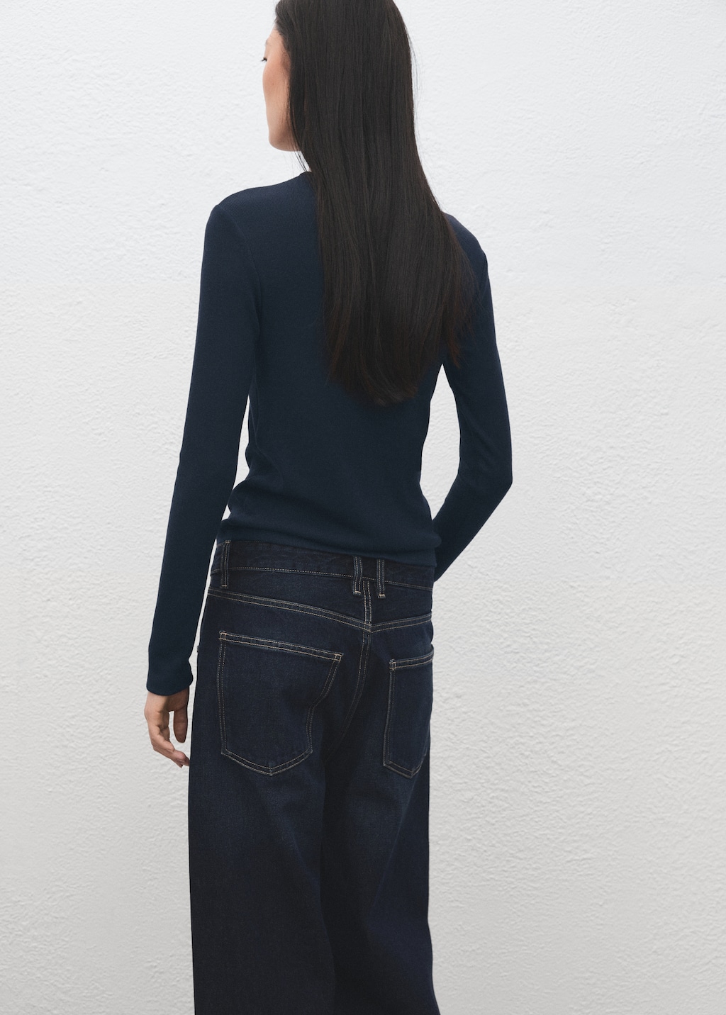 Mango Ribbed long-sleeved t-shirt