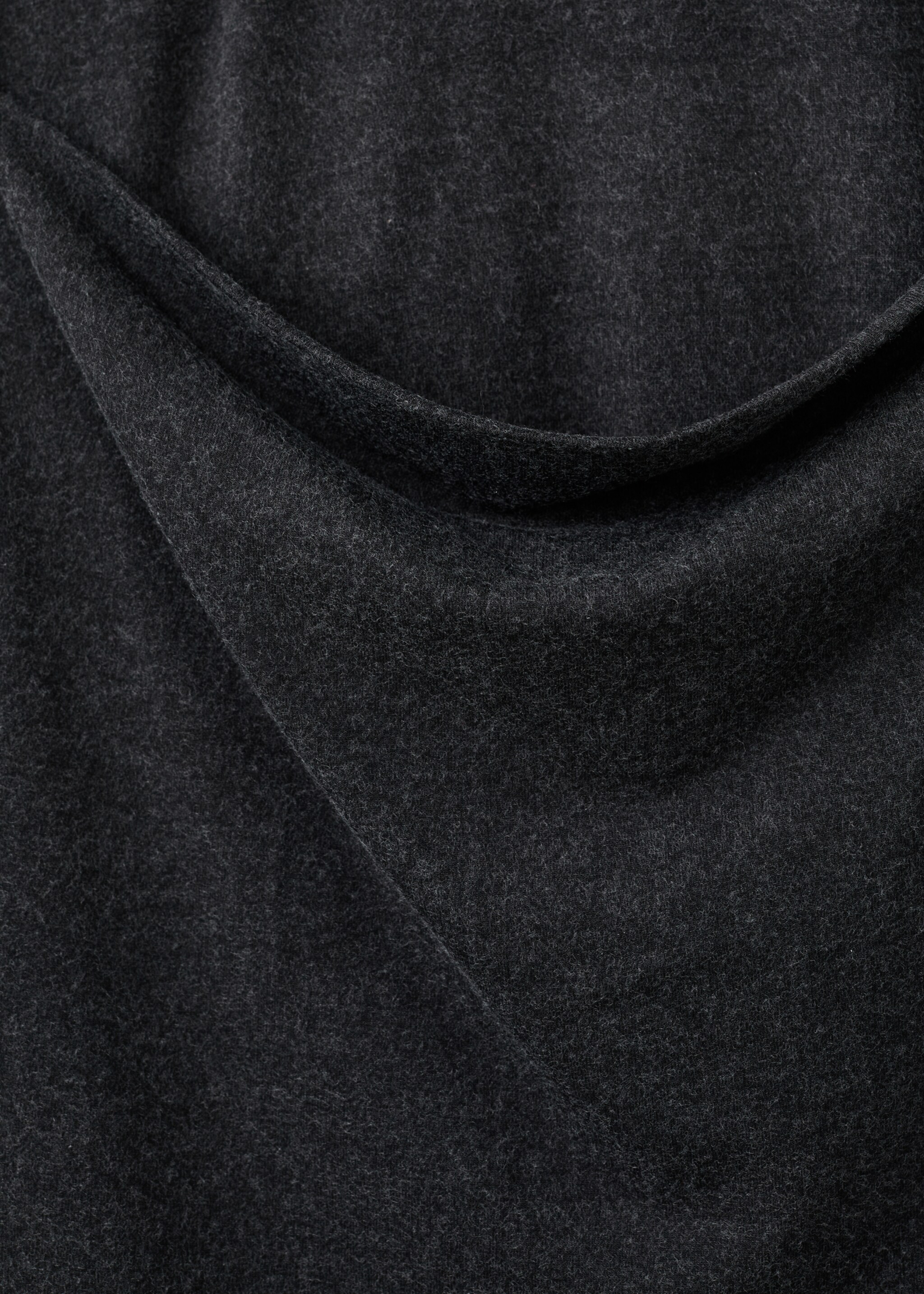 Draped combined t-shirt - Details of the article 8, Dark Heather Grey. Ref: 27001356-00.