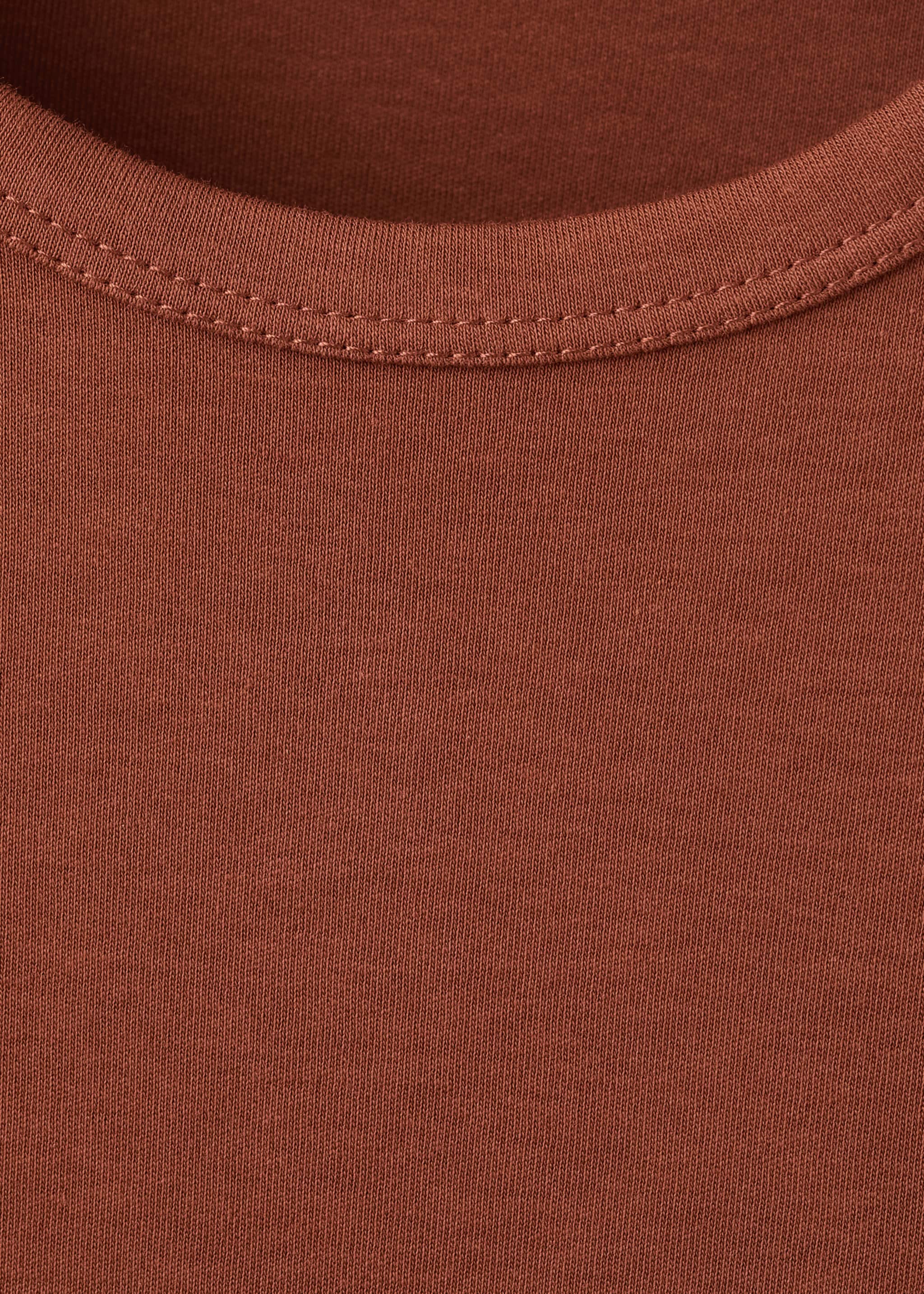 Long sleeve cotton t-shirt - Details of the article 8, Russet. Ref: 27001357-00.