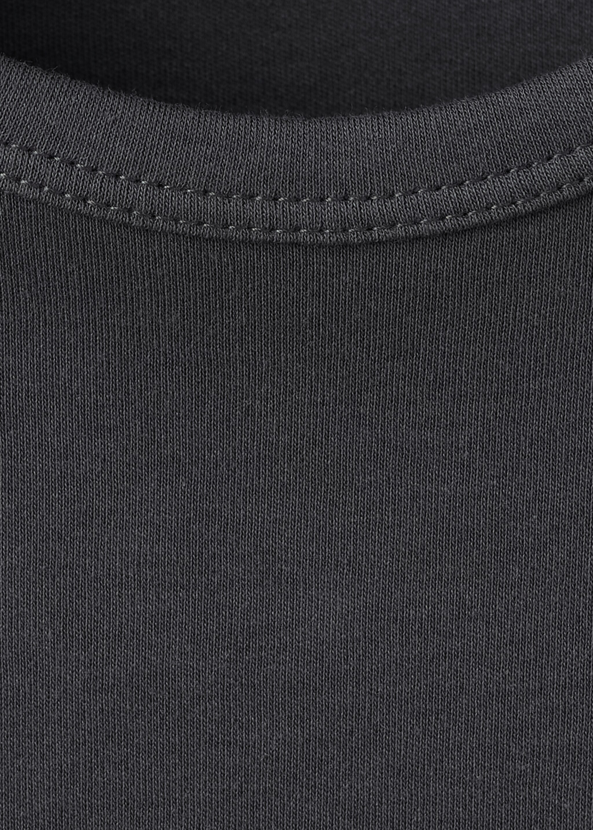 Long sleeve cotton t-shirt - Details of the article 8, Charcoal. Ref: 27001357-00.
