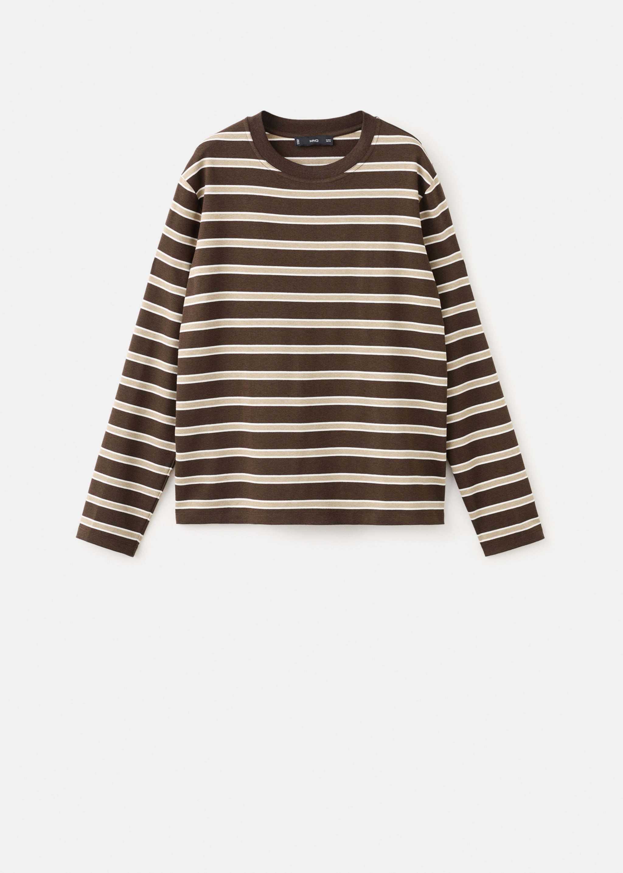 Long-sleeved striped t-shirt - Article without model, Brown. Ref: 27001358-00.