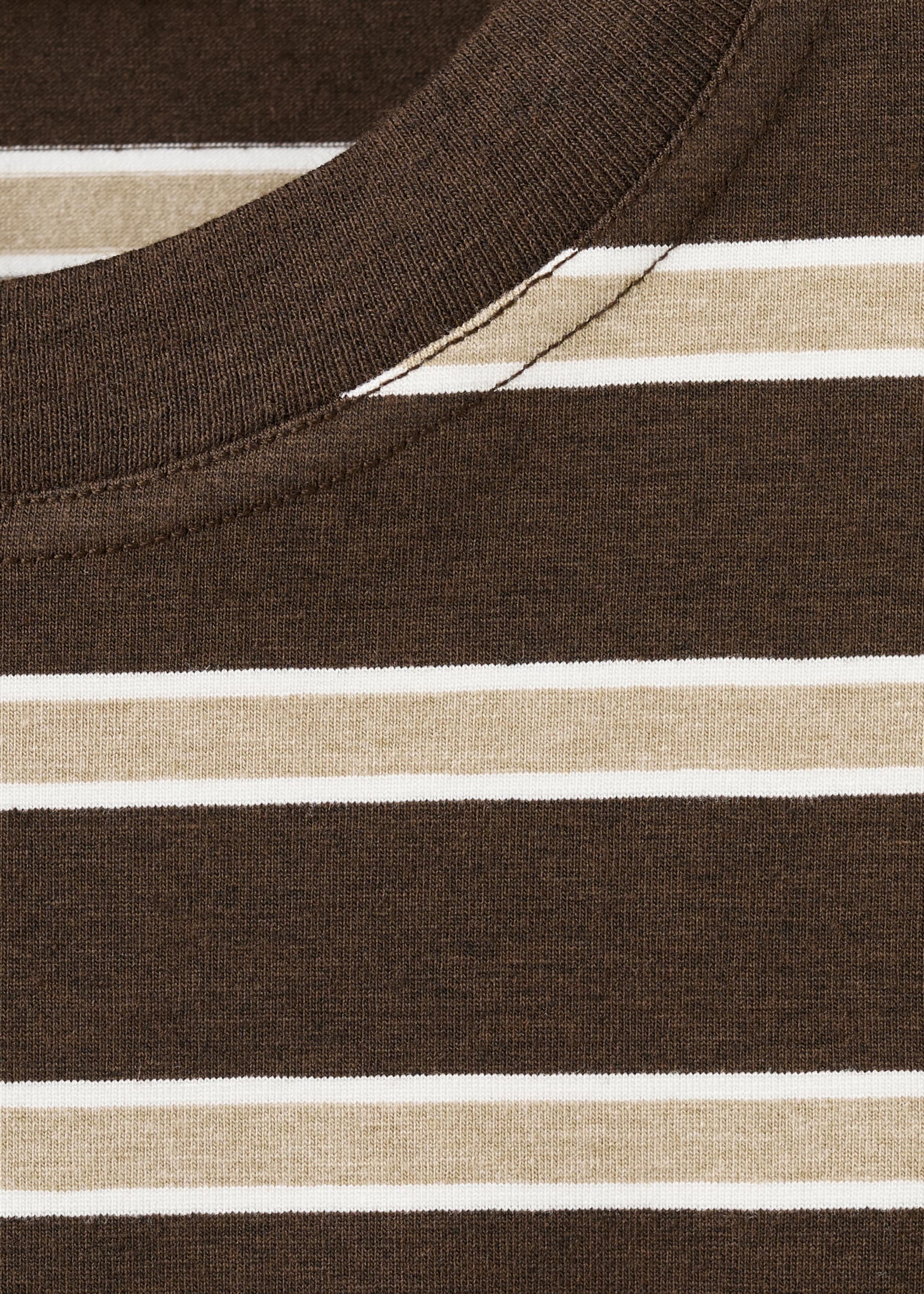 Long-sleeved striped t-shirt - Details of the article 0, Brown. Ref: 27001358-00.