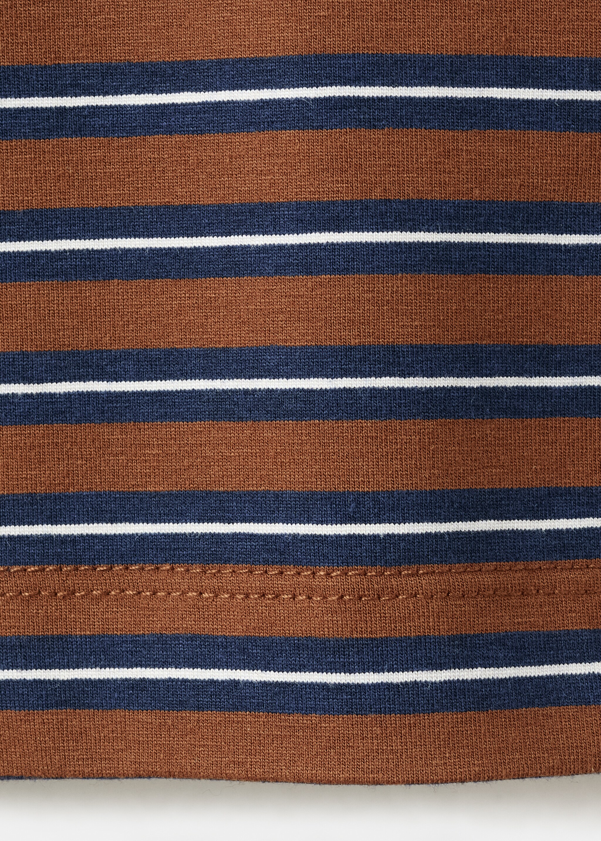 Striped short-sleeved t-shirt - Details of the article 0, Russet. Ref: 27001359-00.