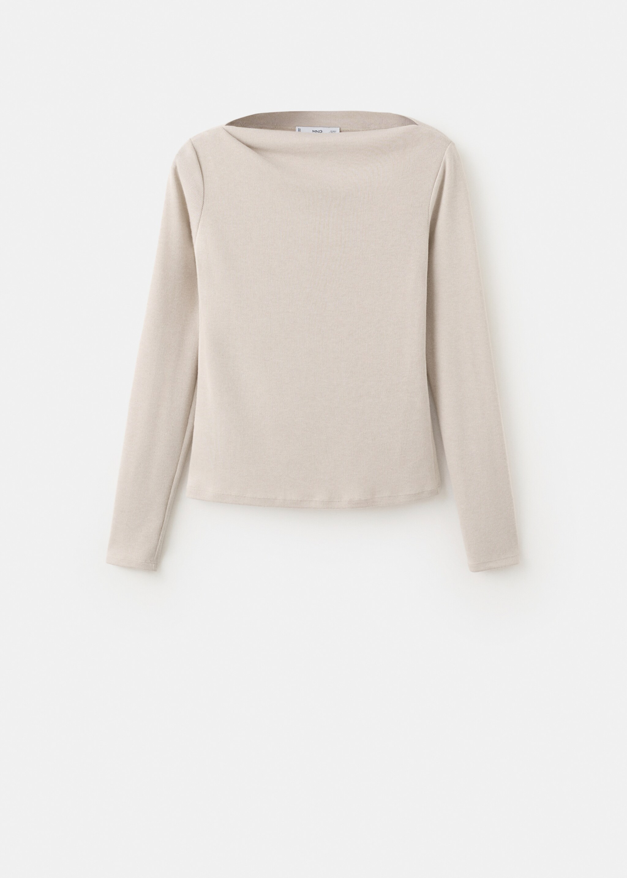 Long-sleeved boat-neck t-shirt - Article without model, Sand. Ref: 27001360-00.