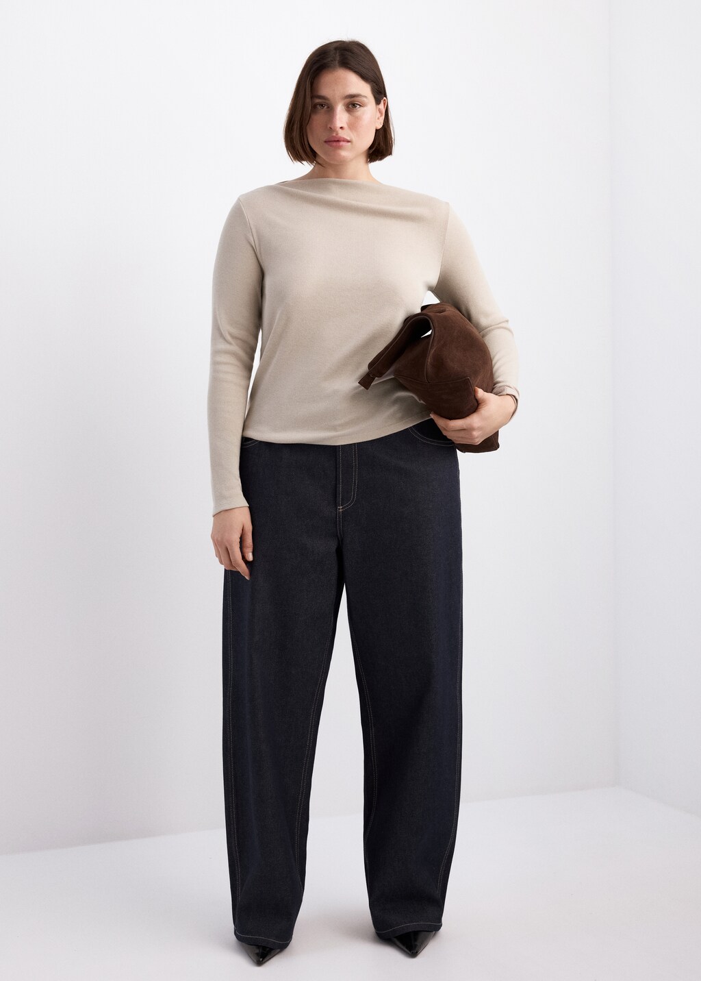 Mango Long-sleeved boat-neck t-shirt thumbnail