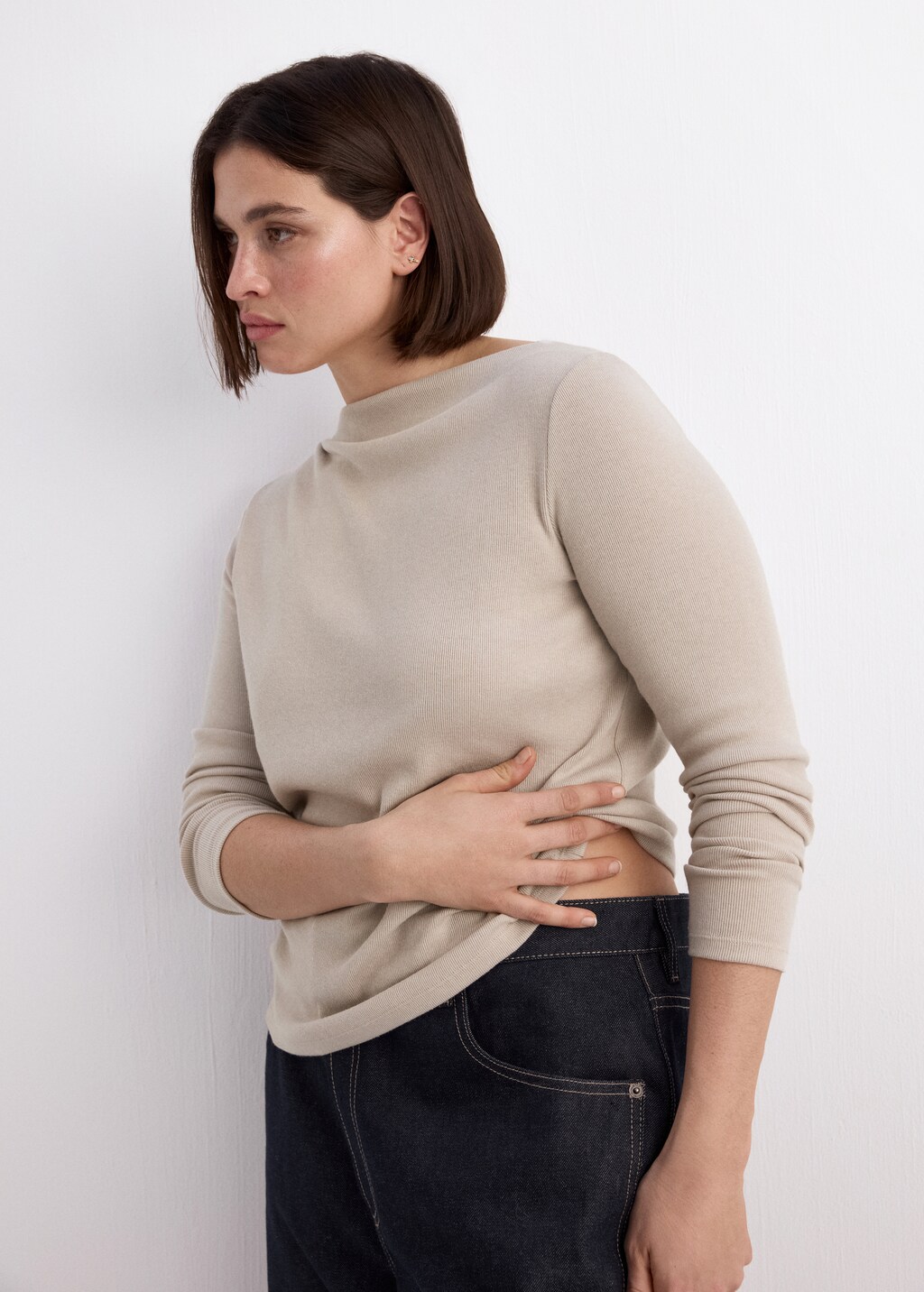 Mango Long-sleeved boat-neck t-shirt thumbnail