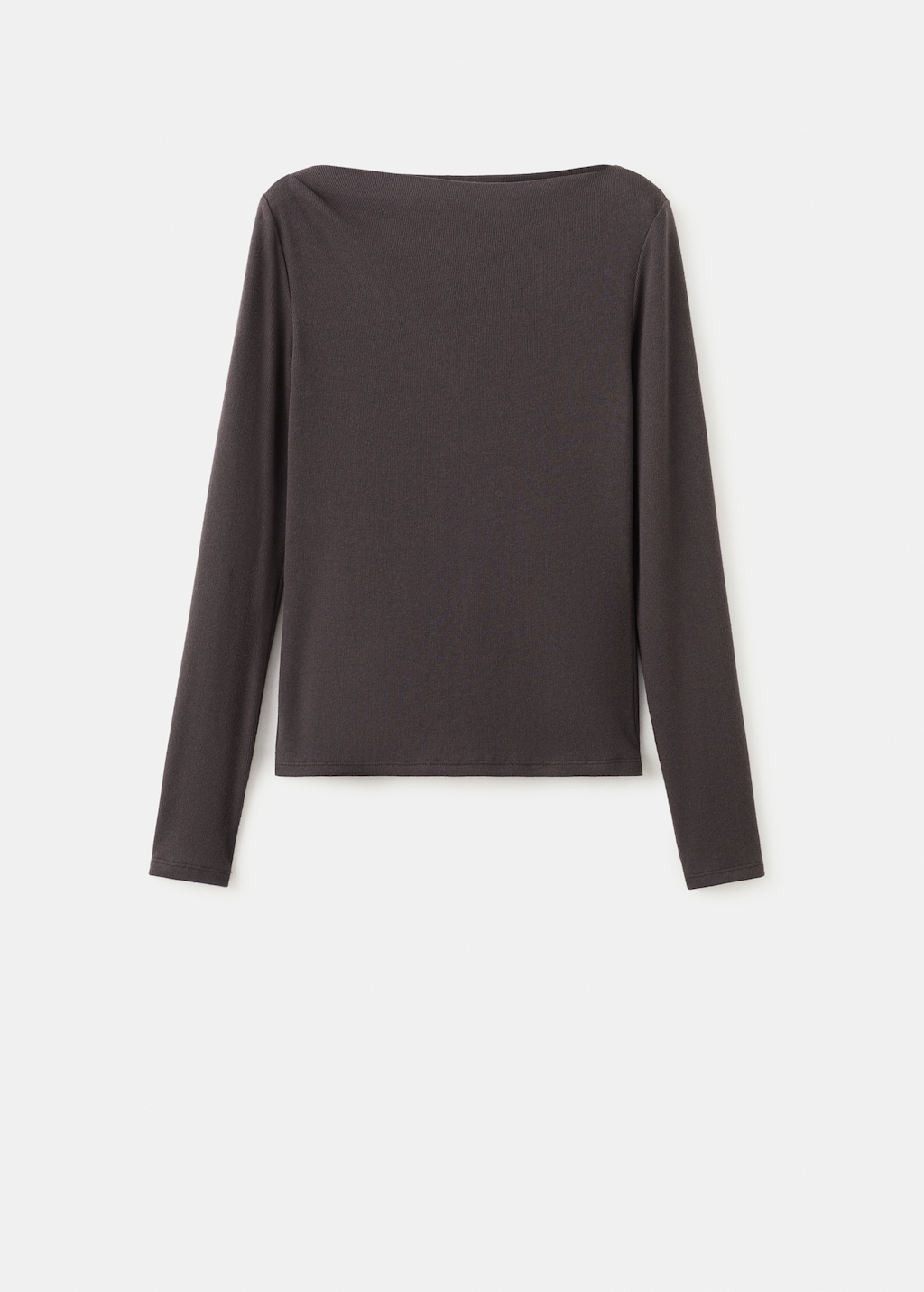 Long-sleeved boat-neck t-shirt