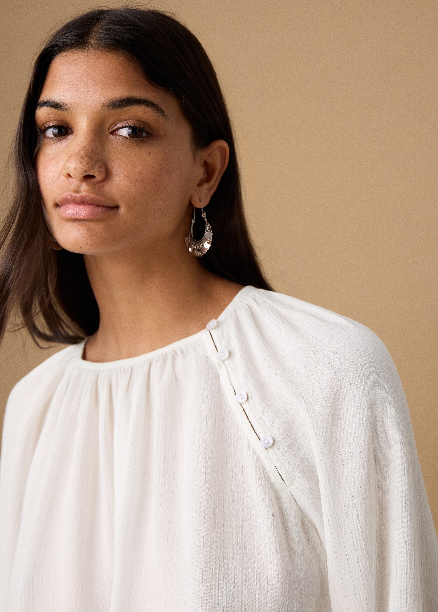 Blouse with lurex details - Details of the article 1