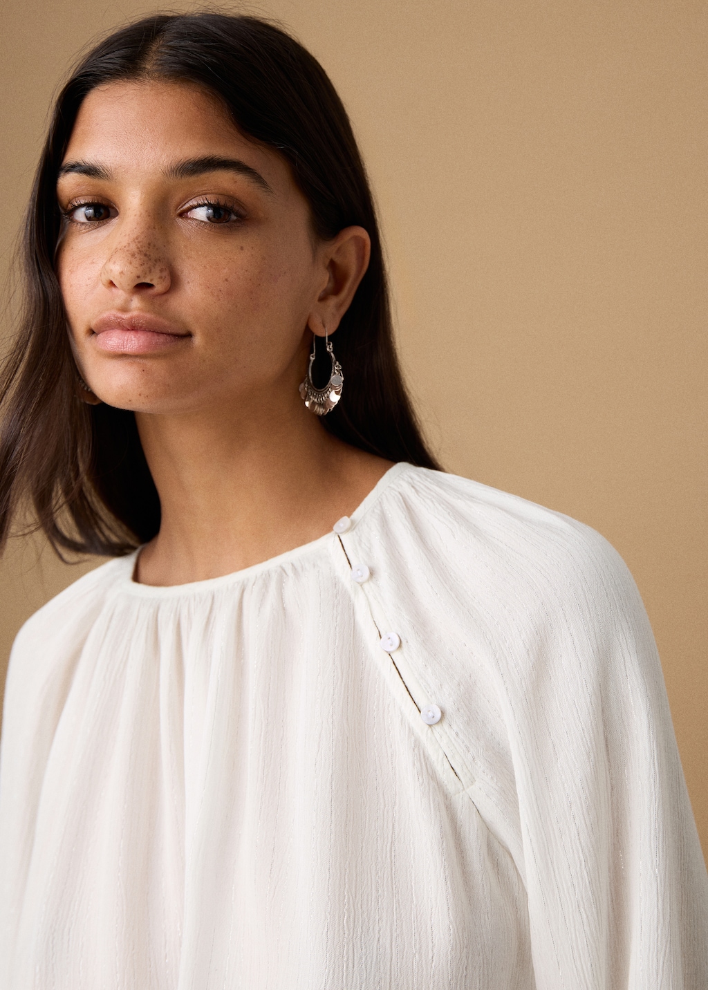 Blouse with lurex details