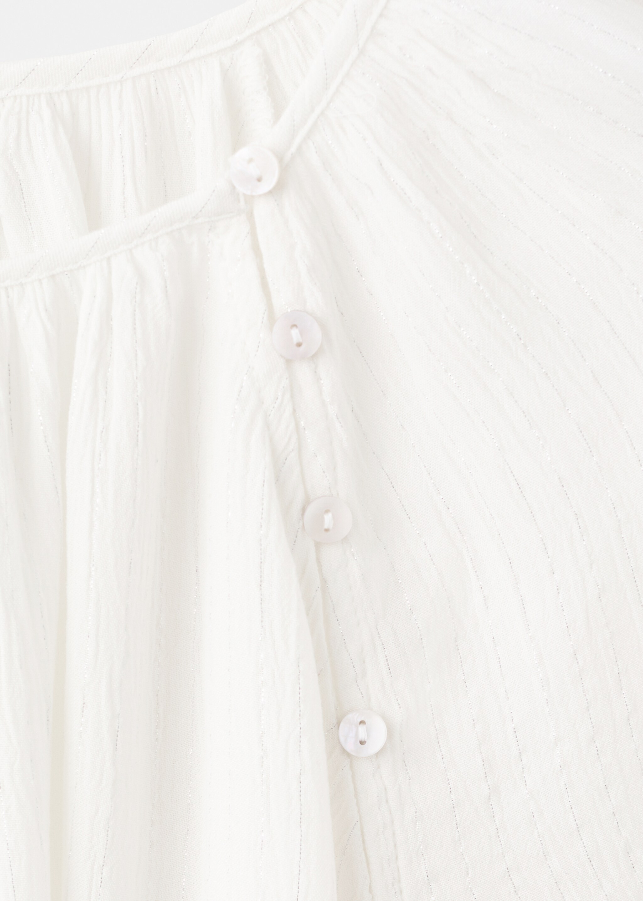 Blouse with lurex details - Details of the article 8, Off White. Ref: 27001513-00.