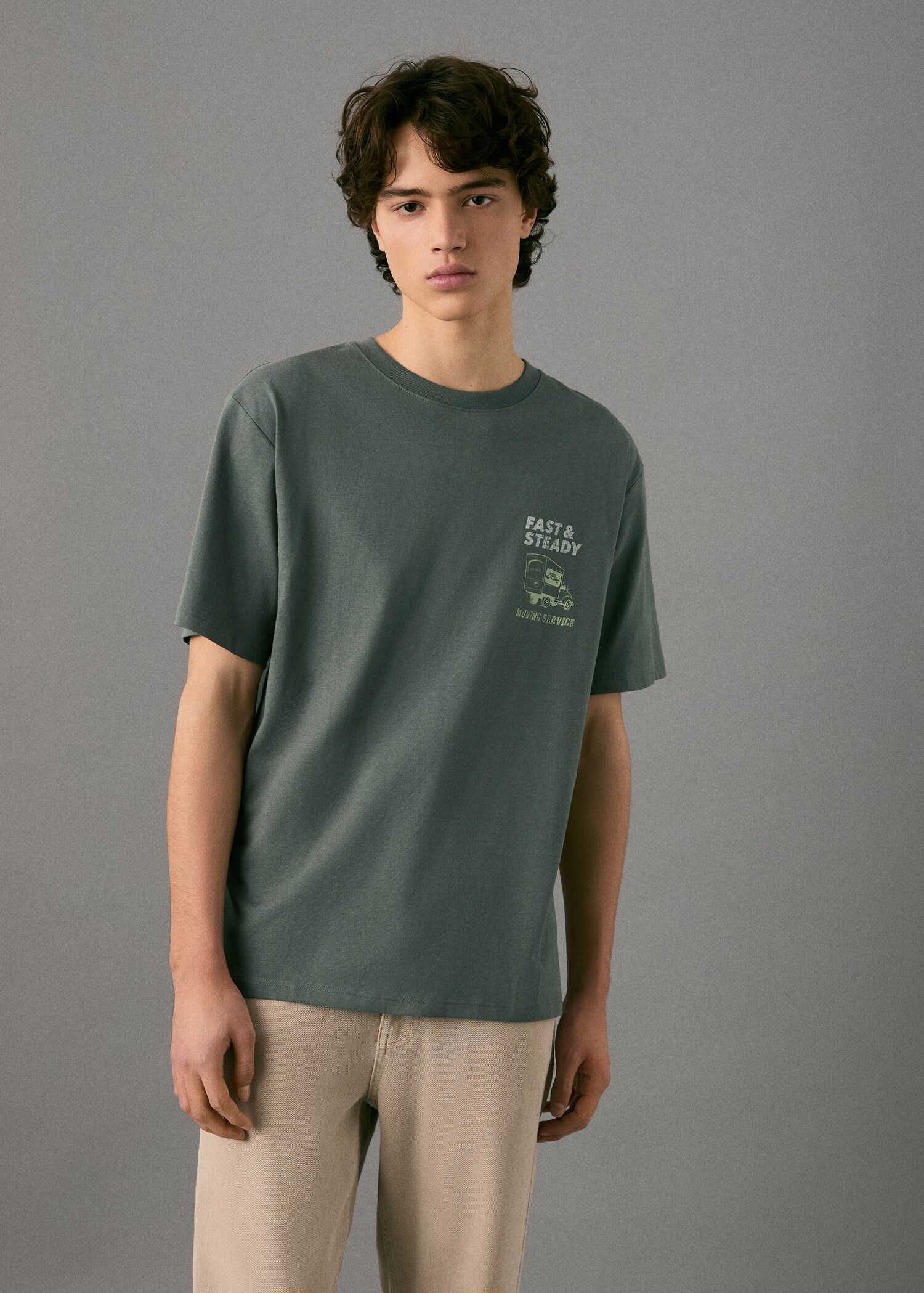 T-shirt coton imprimé - Plan moyen