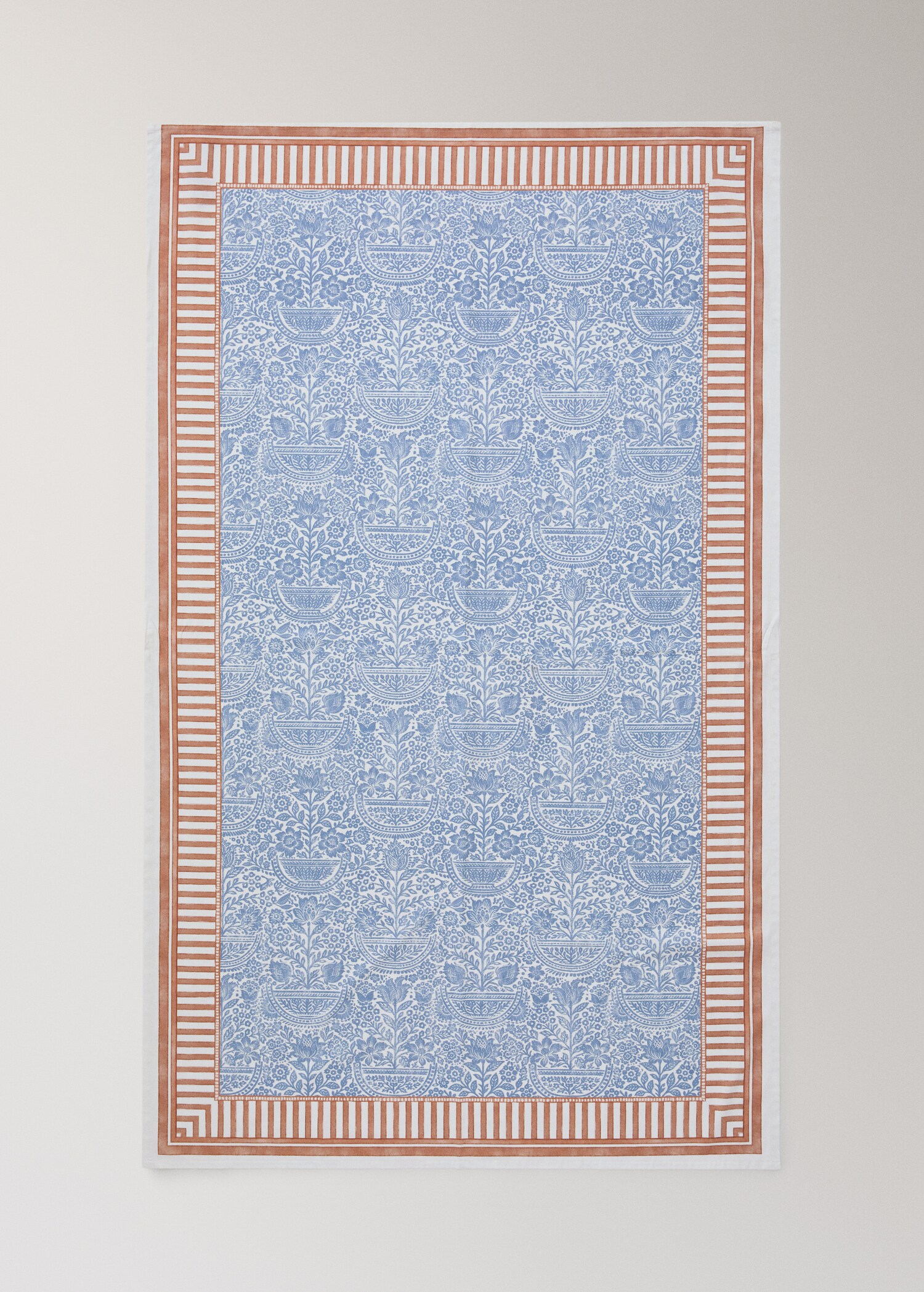 Mantel algodón rayas motivos florales 6 a 8 comensales - Detalle del artículo 4