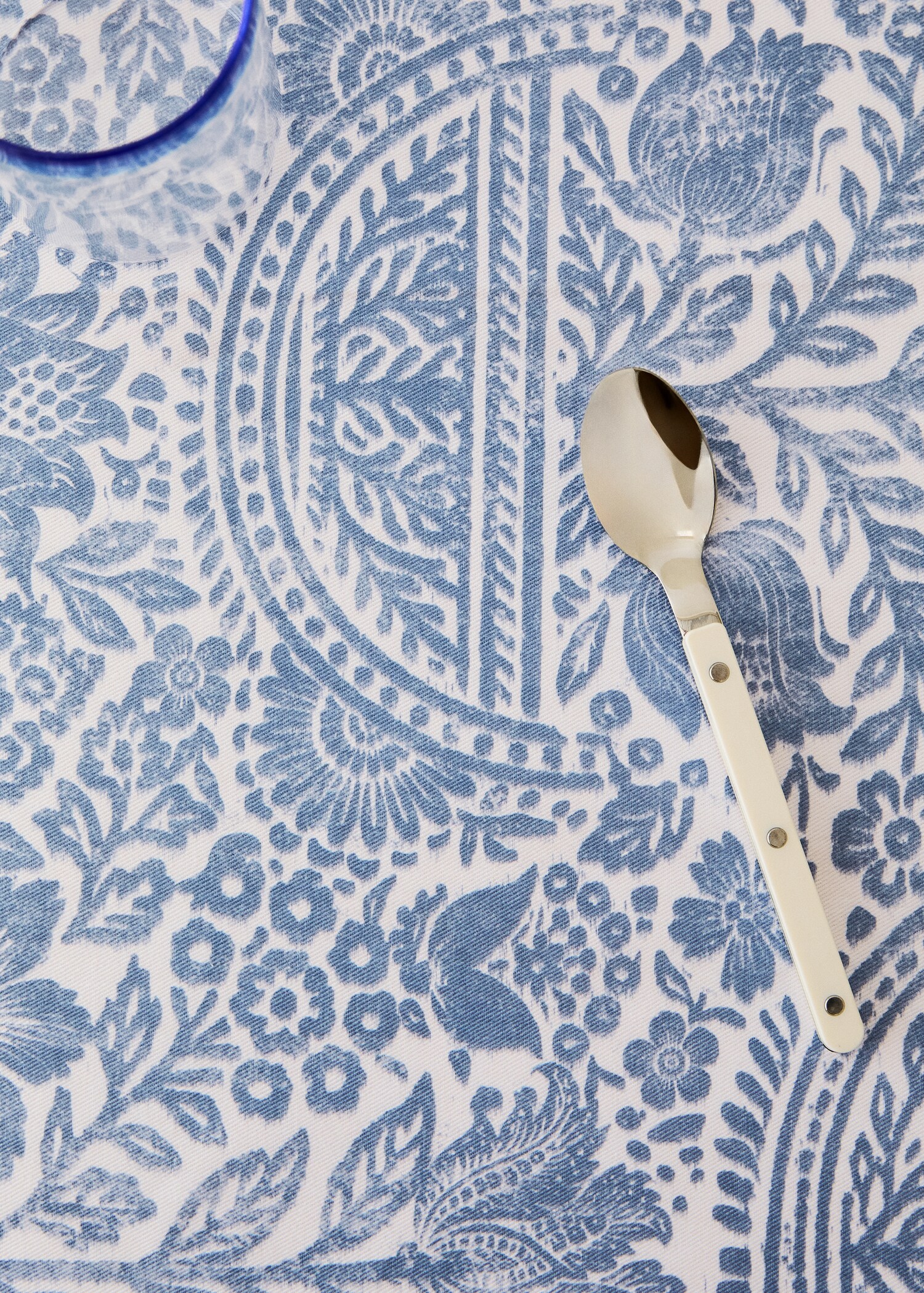 Mantel algodón rayas motivos florales 6 a 8 comensales - Detalle del artículo 7