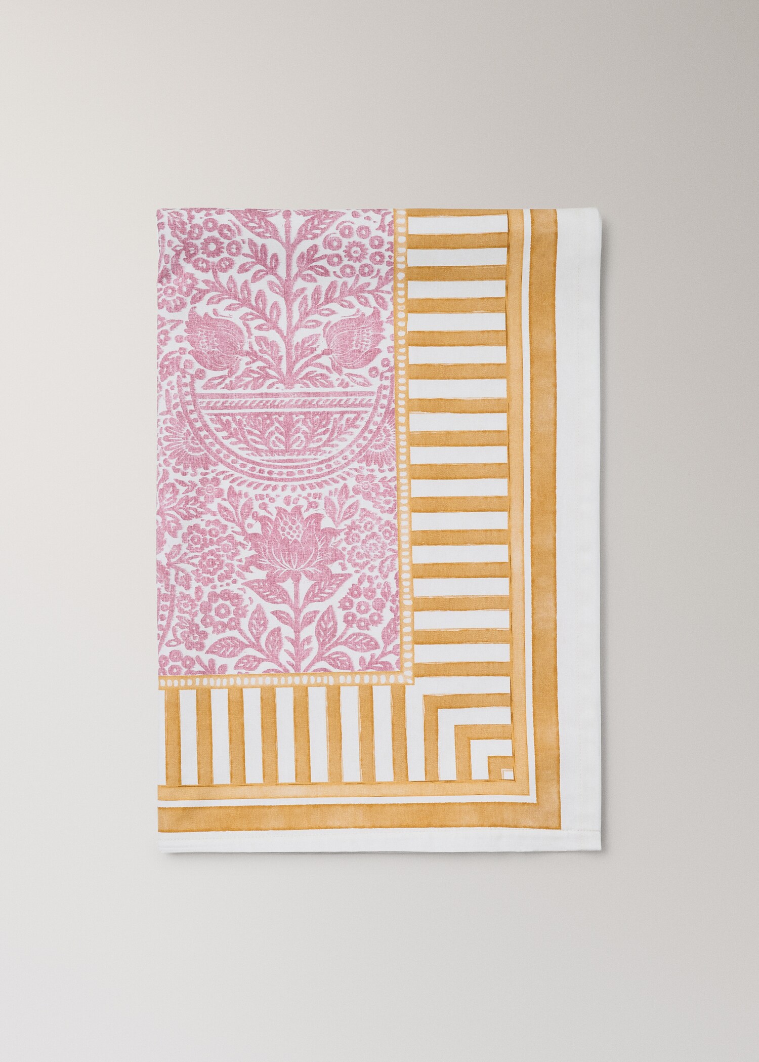 Mantel algodón rayas motivos florales 6 a 8 comensales - Artículo sin modelo