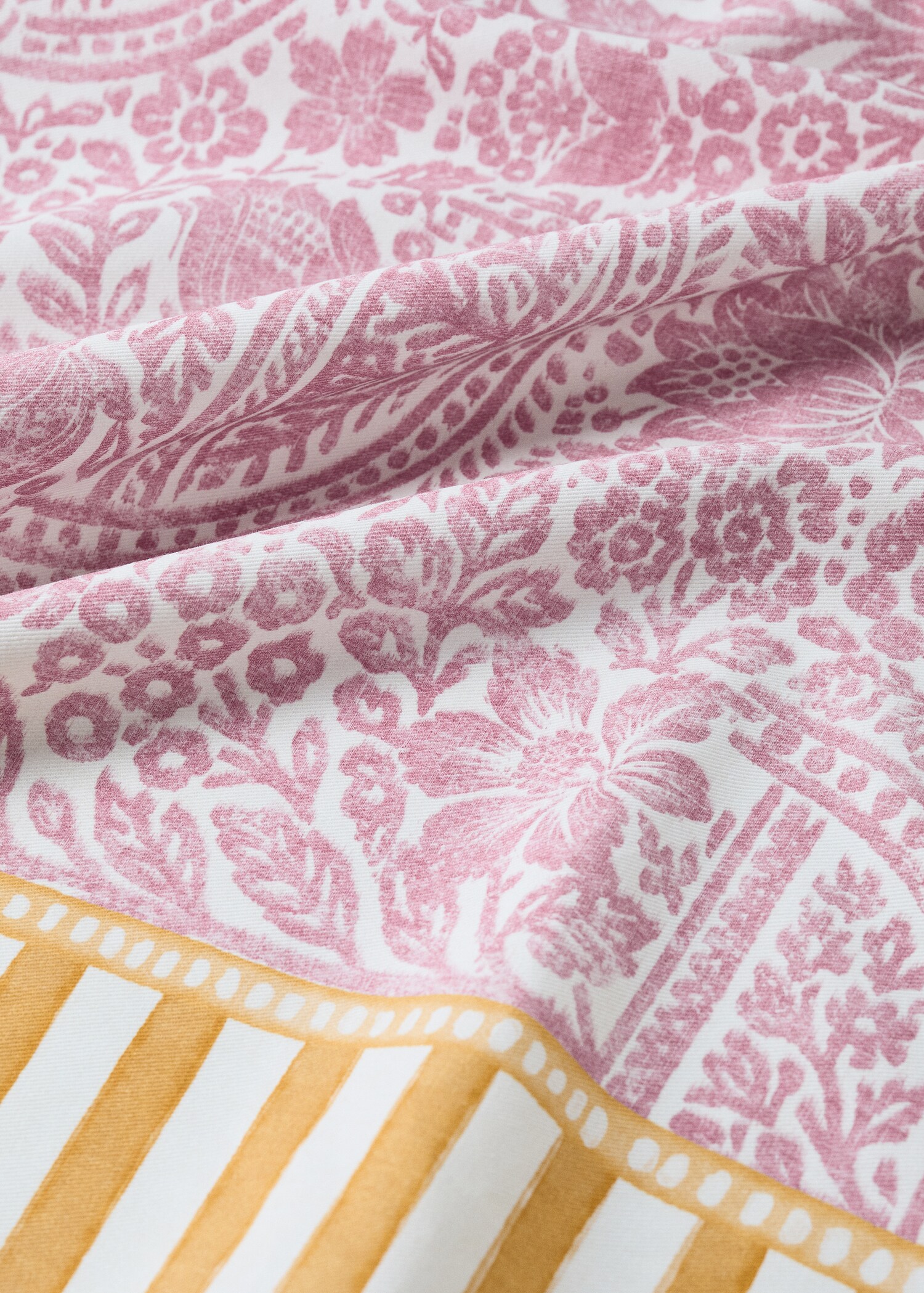 Mantel algodón rayas motivos florales 6 a 8 comensales - Detalle del artículo 1