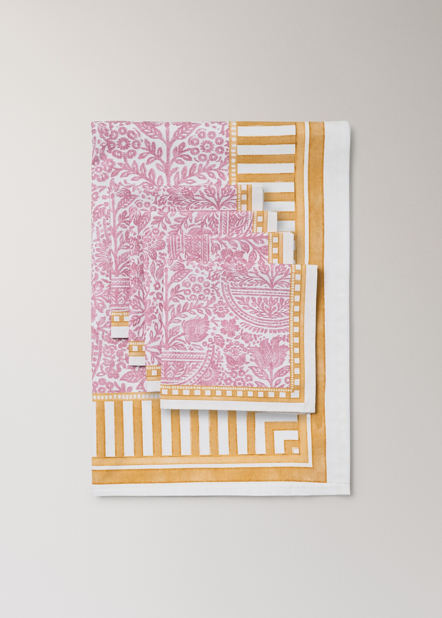 Mantel algodón rayas motivos florales 6 a 8 comensales - Detalle del artículo 4