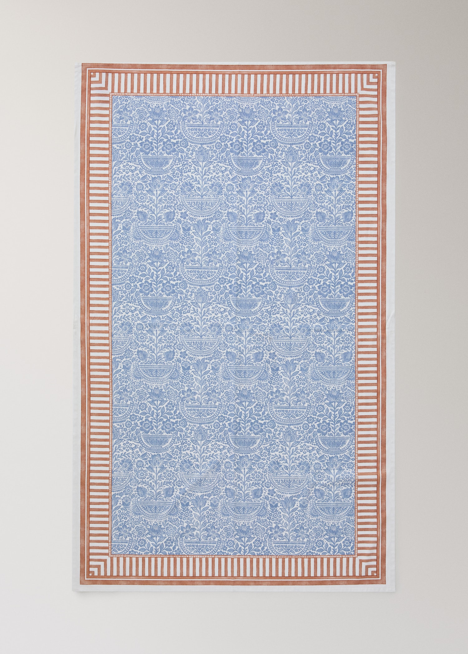 Nappe en coton à rayures motifs fleurs 2 à 4 convives - Détail de l'article 4