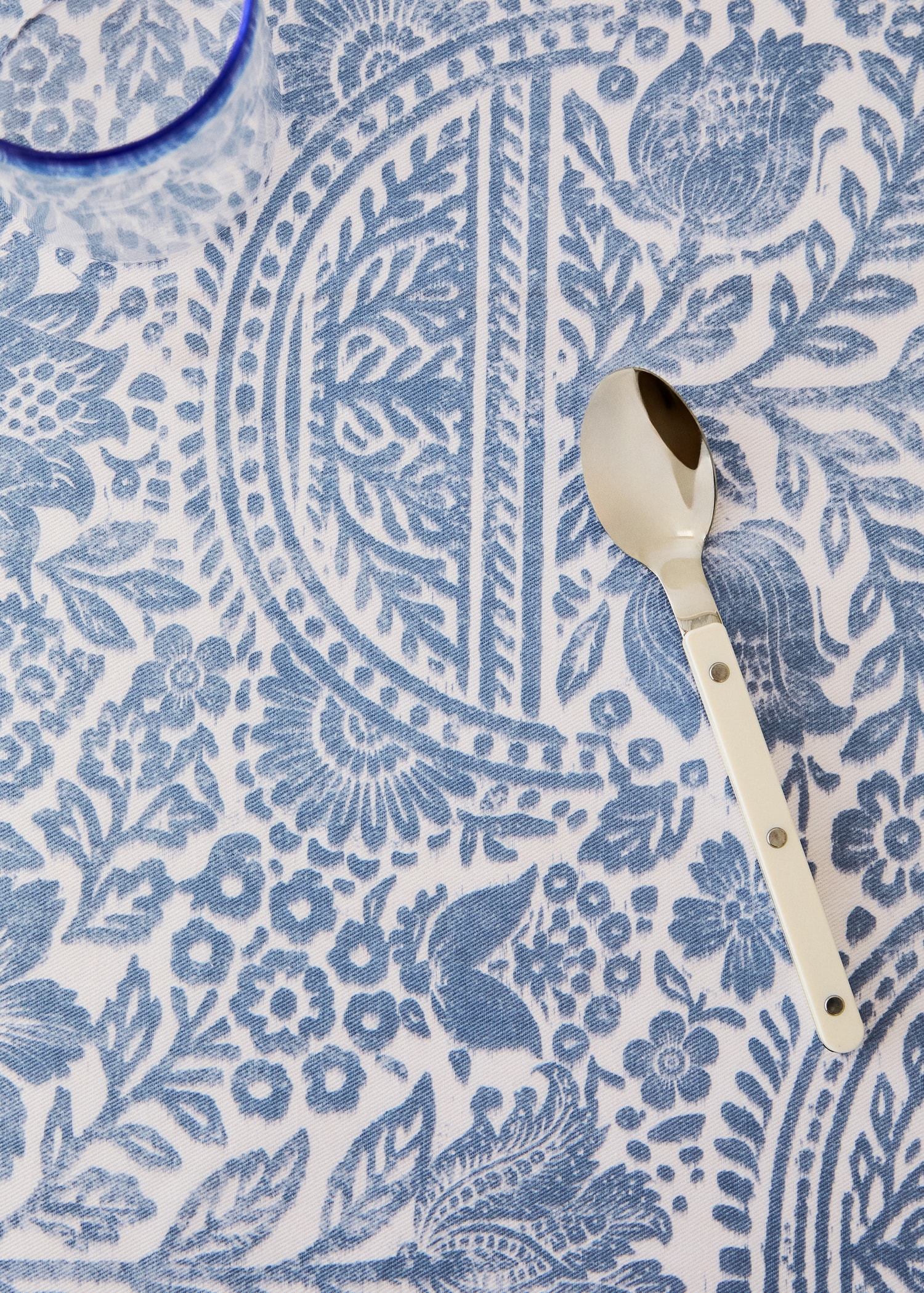 Nappe en coton à rayures motifs fleurs 2 à 4 convives - Détail de l'article 7