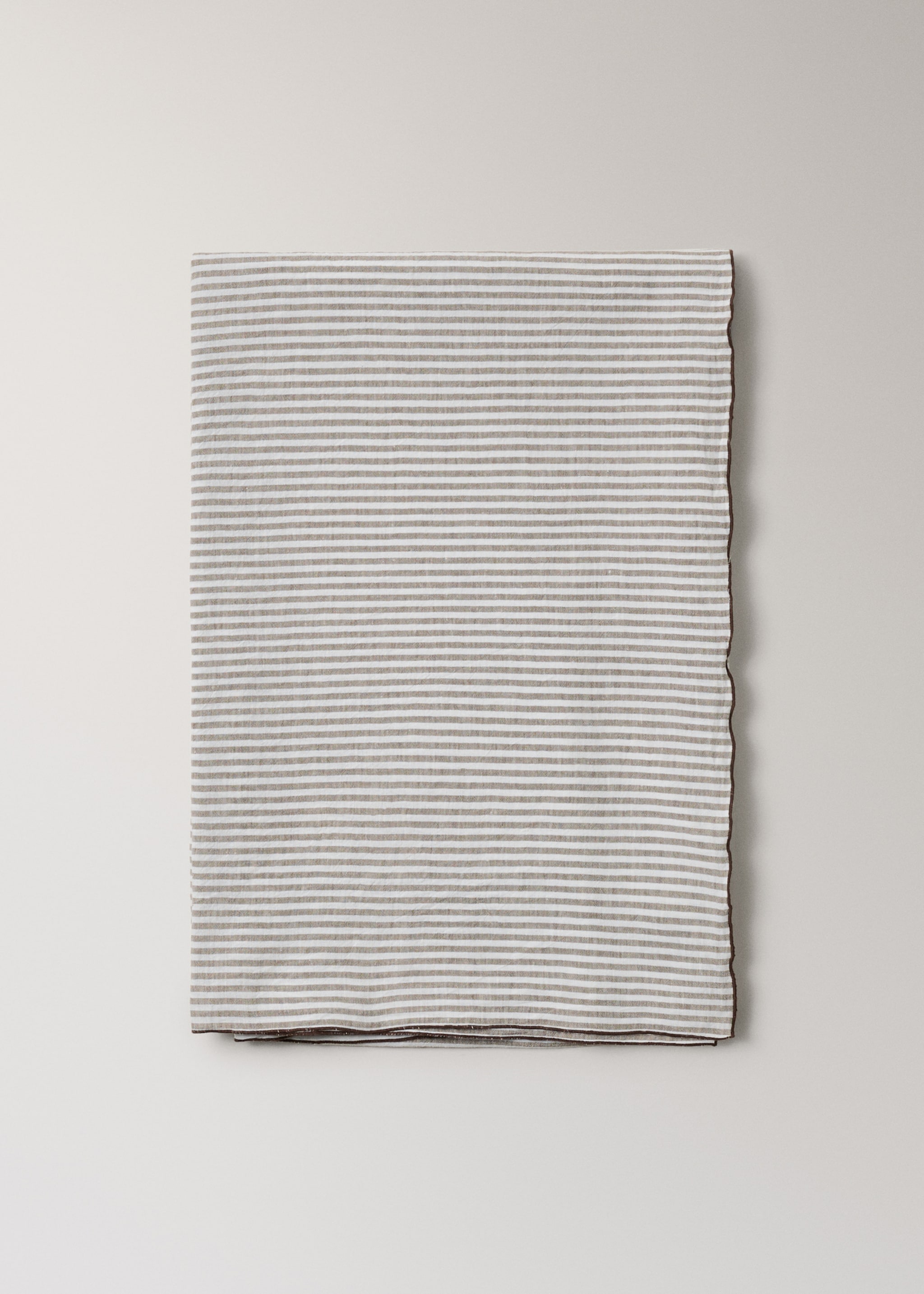 Estovalles lli cotó disseny ratlles 2 a 4 comensals - Article sense model, Marró clar/pastel. Ref: 27001545-00.