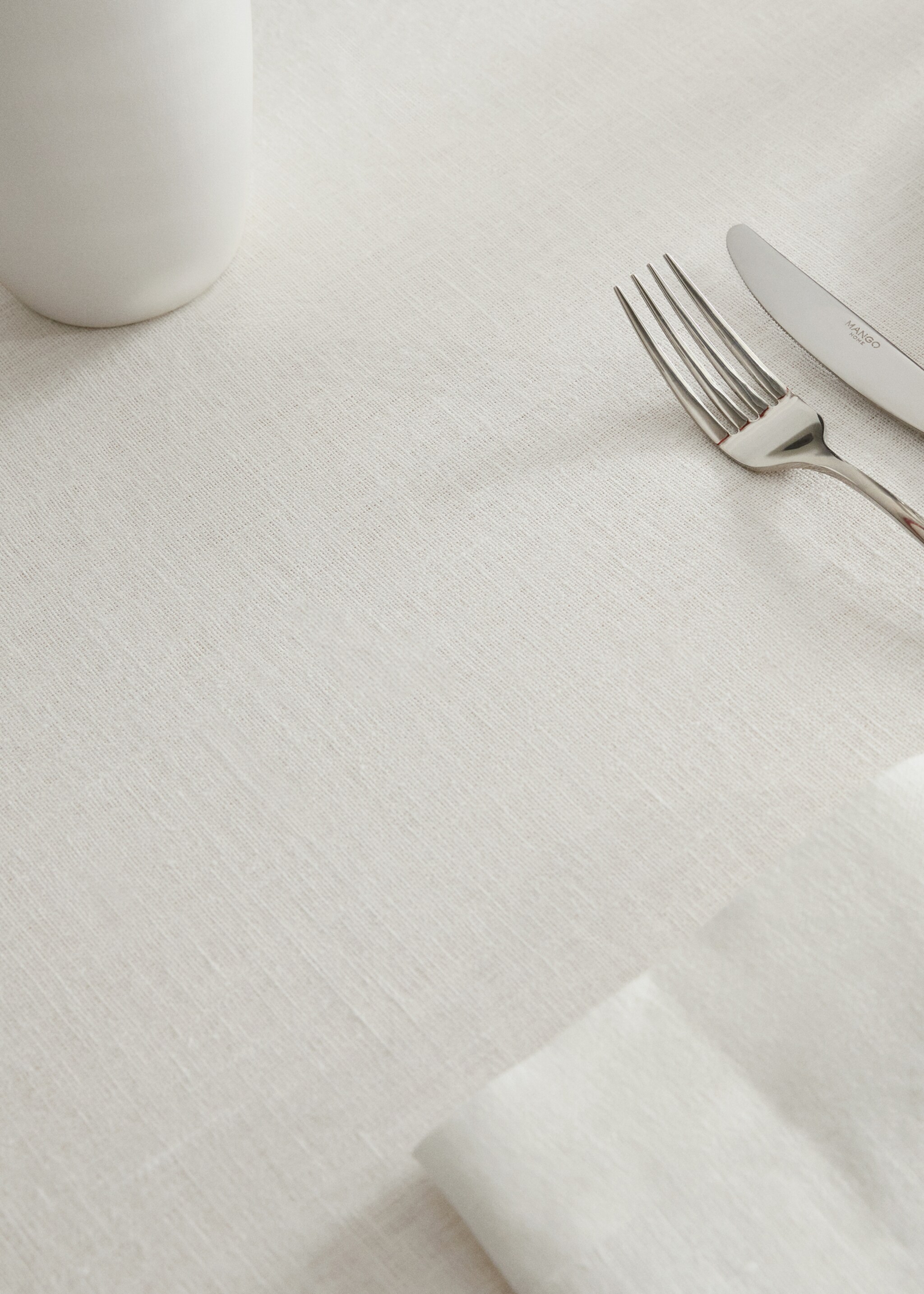 Tischdecke aus Leinen für 6  bis 8 Tischgäste - Detail des Artikels 9, Weiß. Ref: 27001550-00.