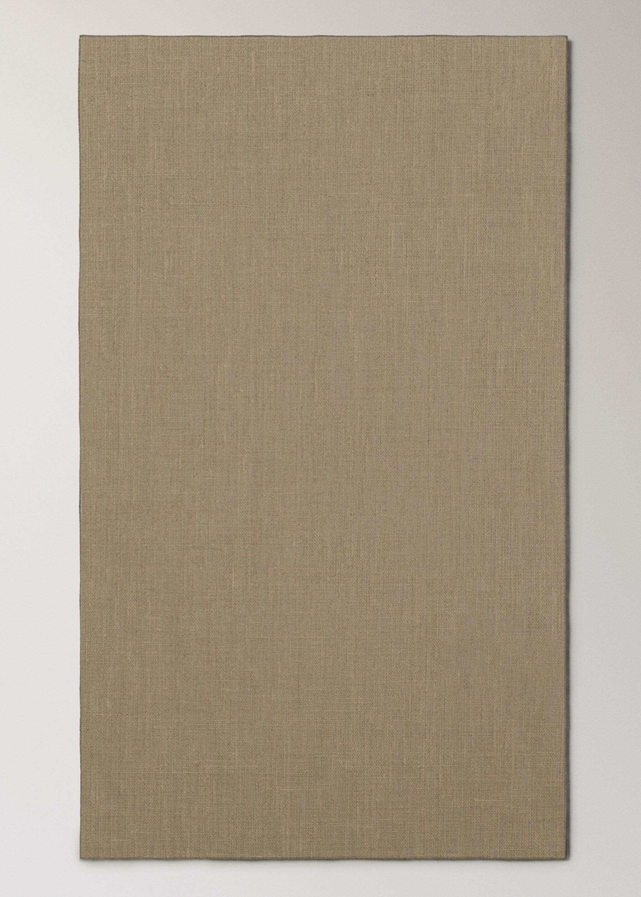 Resin-coated linen tablecloth with contrasting overlock for 2 to 4 diners - Details of the article 1, Light/Pastel Brown. Ref: 27001551-00.