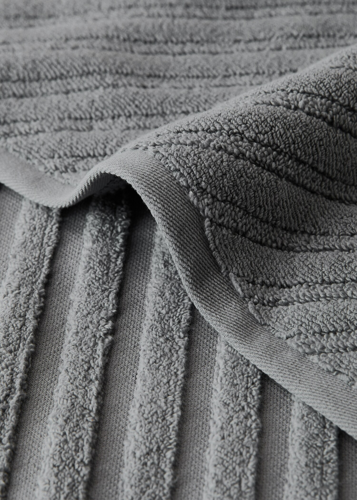 Diagonal weave cotton terry bath towel - Details of the article 1