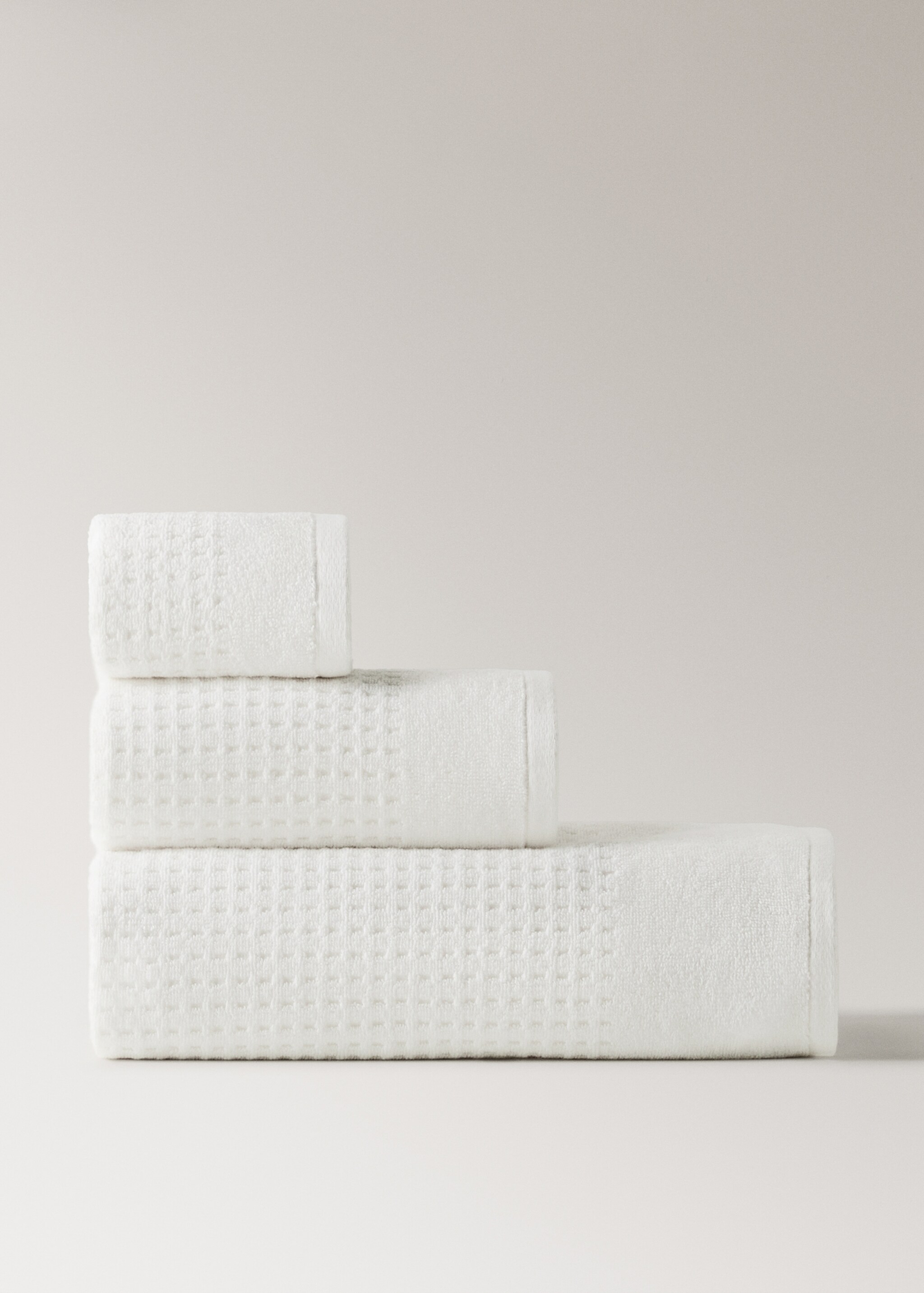 Terry cotton towel - Article without model, Off White. Ref: 27001556-00.