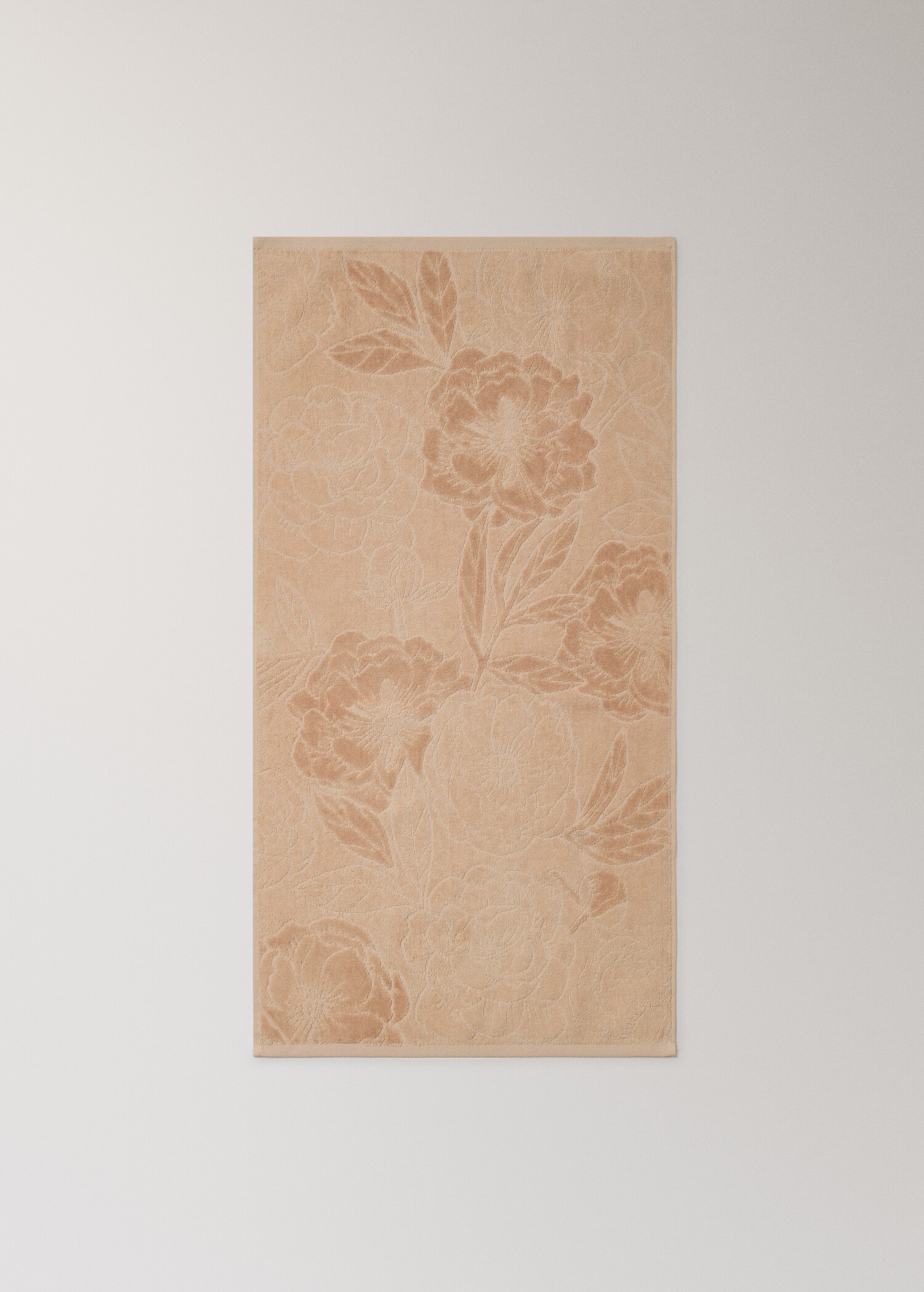 Cotton jacquard washbasin towel with lace trim - Details of the article 3