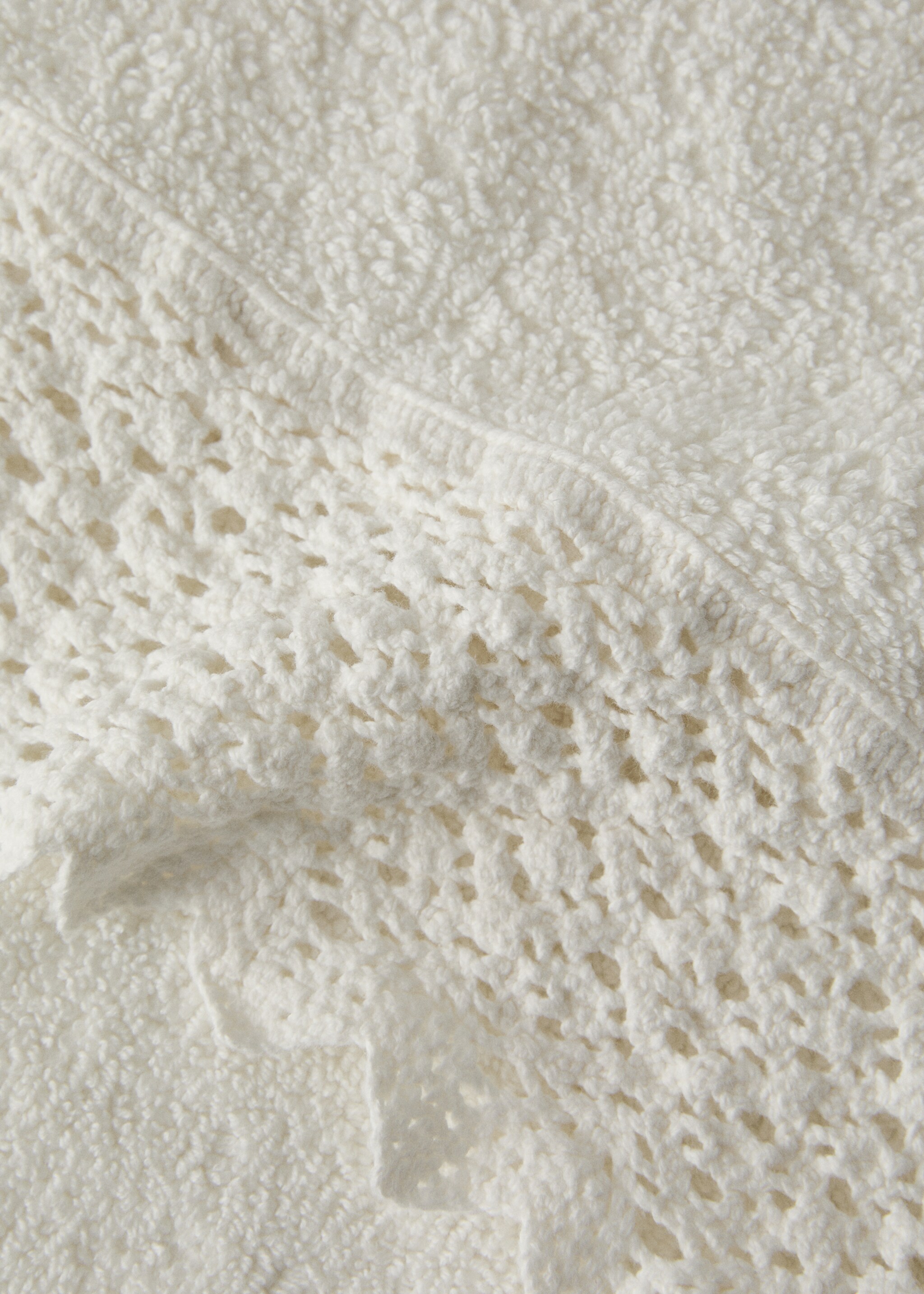 Gästehandtuch aus 100 % Baumwolle mit Spitzenborte - Detail des Artikels 1, Ecru. Ref: 27001564-00.