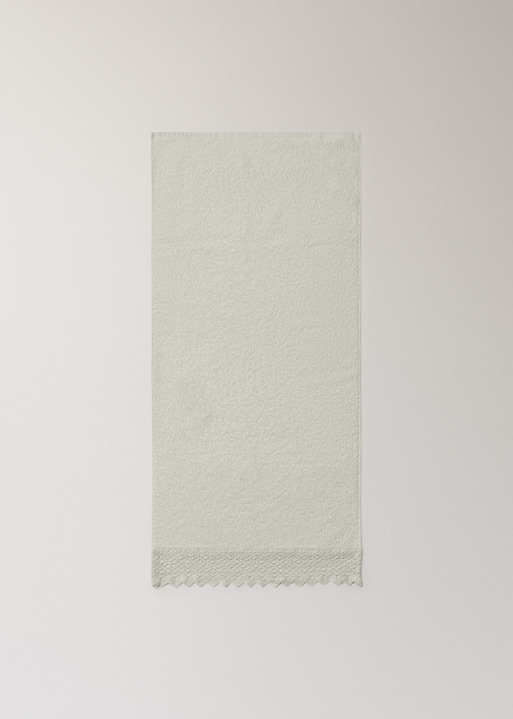 100% cotton lace washbasin towel - Details of the article 3, Ecru. Ref: 27001565-00.