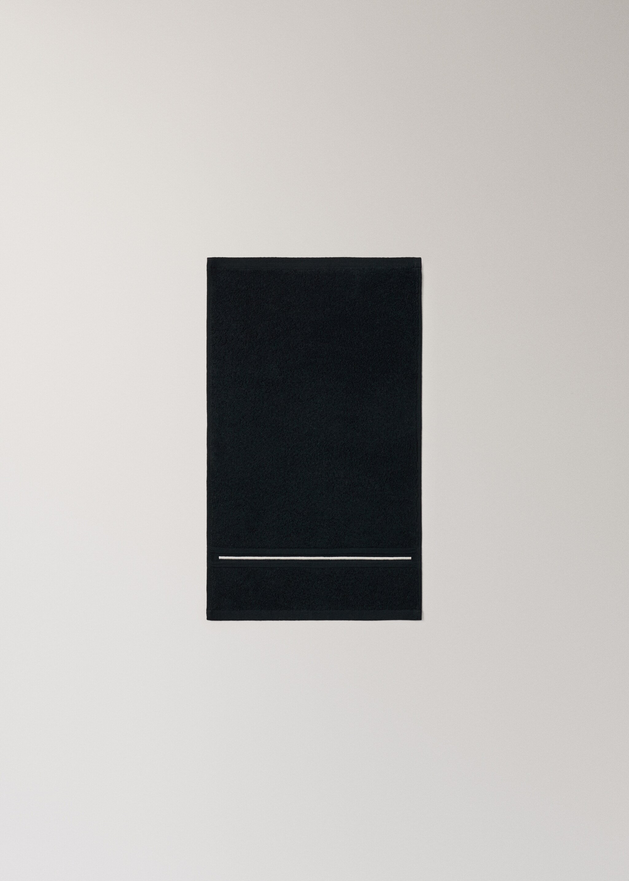 Baumwoll-Gästetuch mit gesticktem Festonrand - Detail des Artikels 3, Schwarz. Ref: 27001571-00.