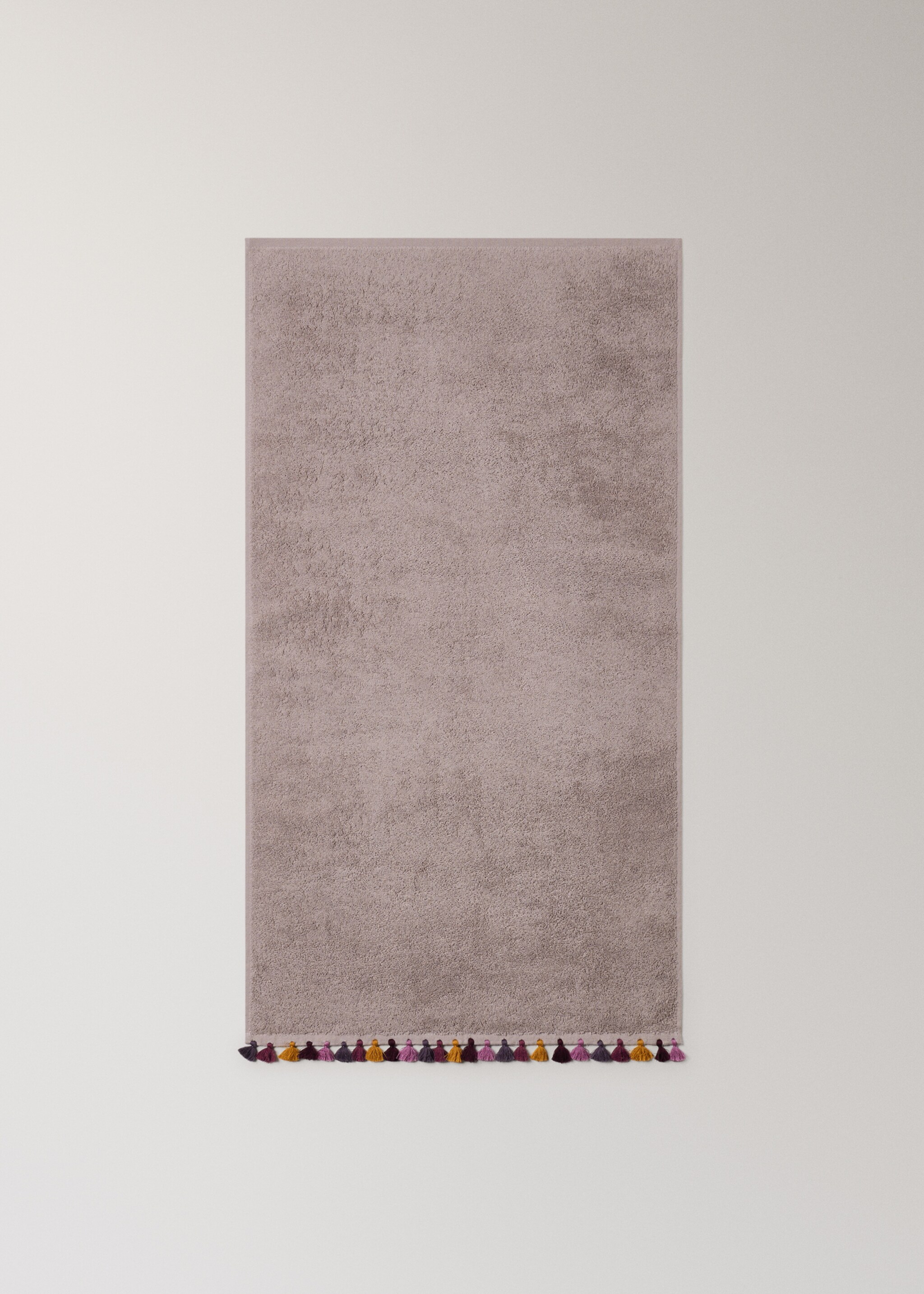 Tovallola lavabo cotó ris detall pompó - Detall de l'article 3, Lavanda. Ref: 27001575-00.