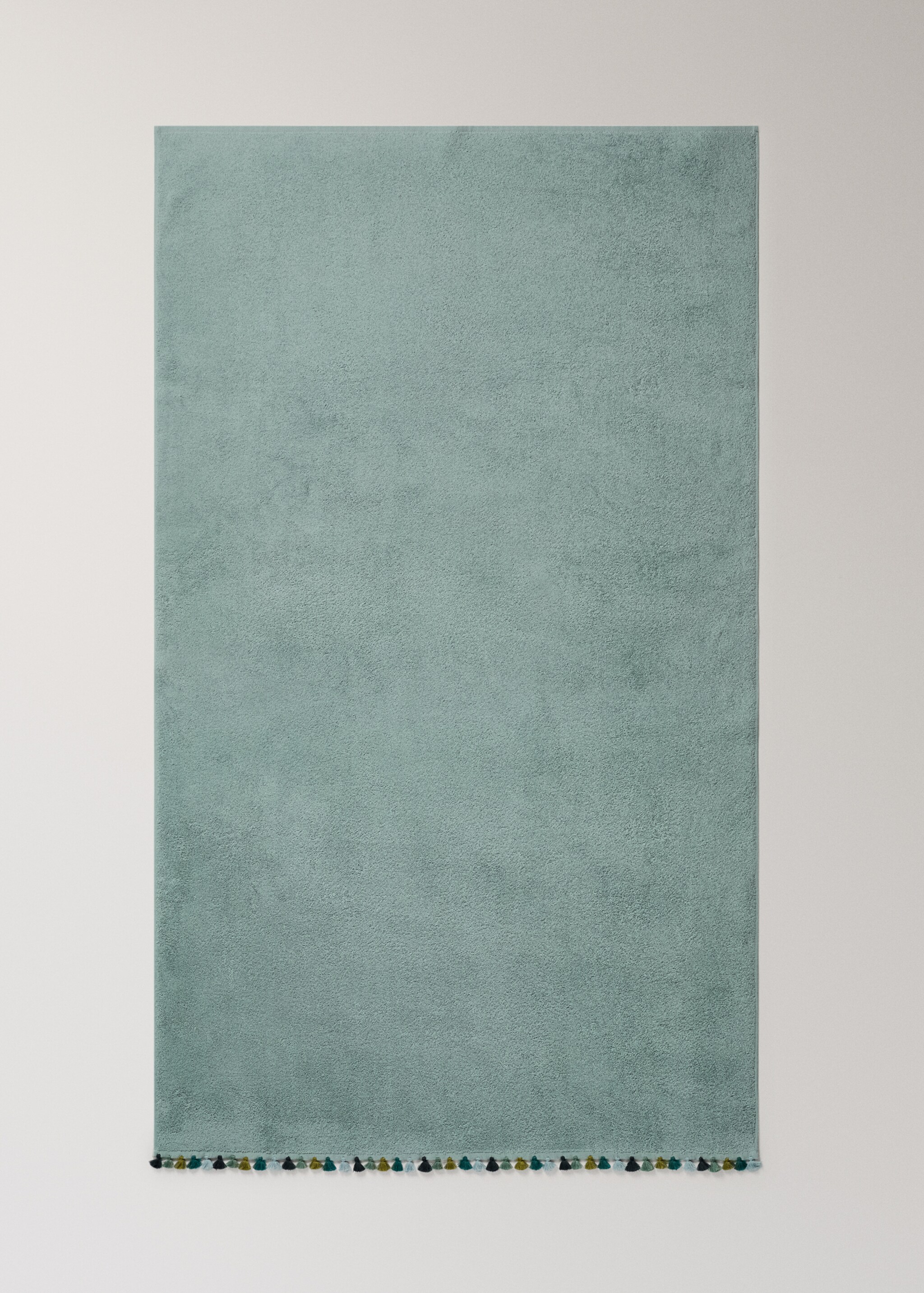 Tovallola bany cotó ris detall pompó - Detall de l'article 3, Oliva. Ref: 27001576-00.