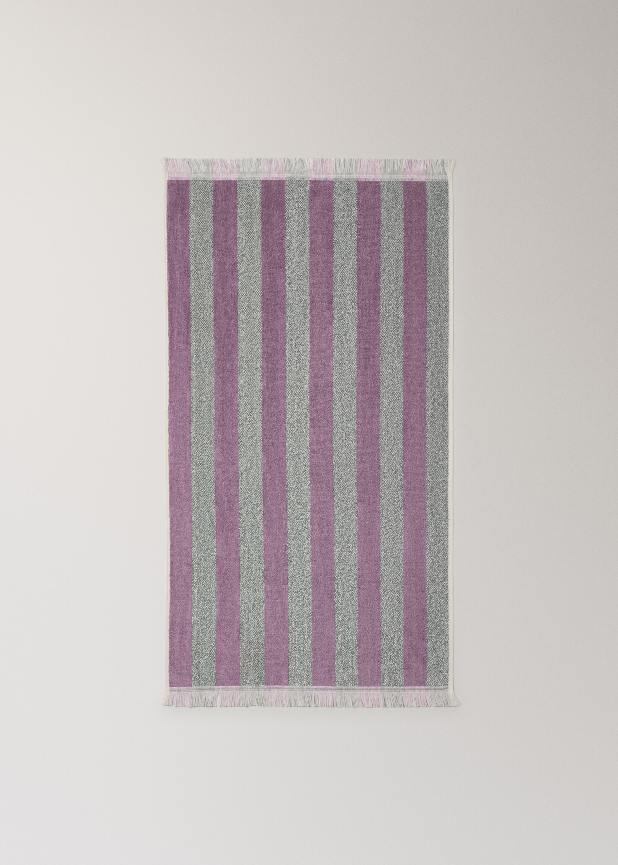 Toalla lavabo algodón rayas color flecos - Detalle del artículo 3, Azul. Ref: 27001578-00.