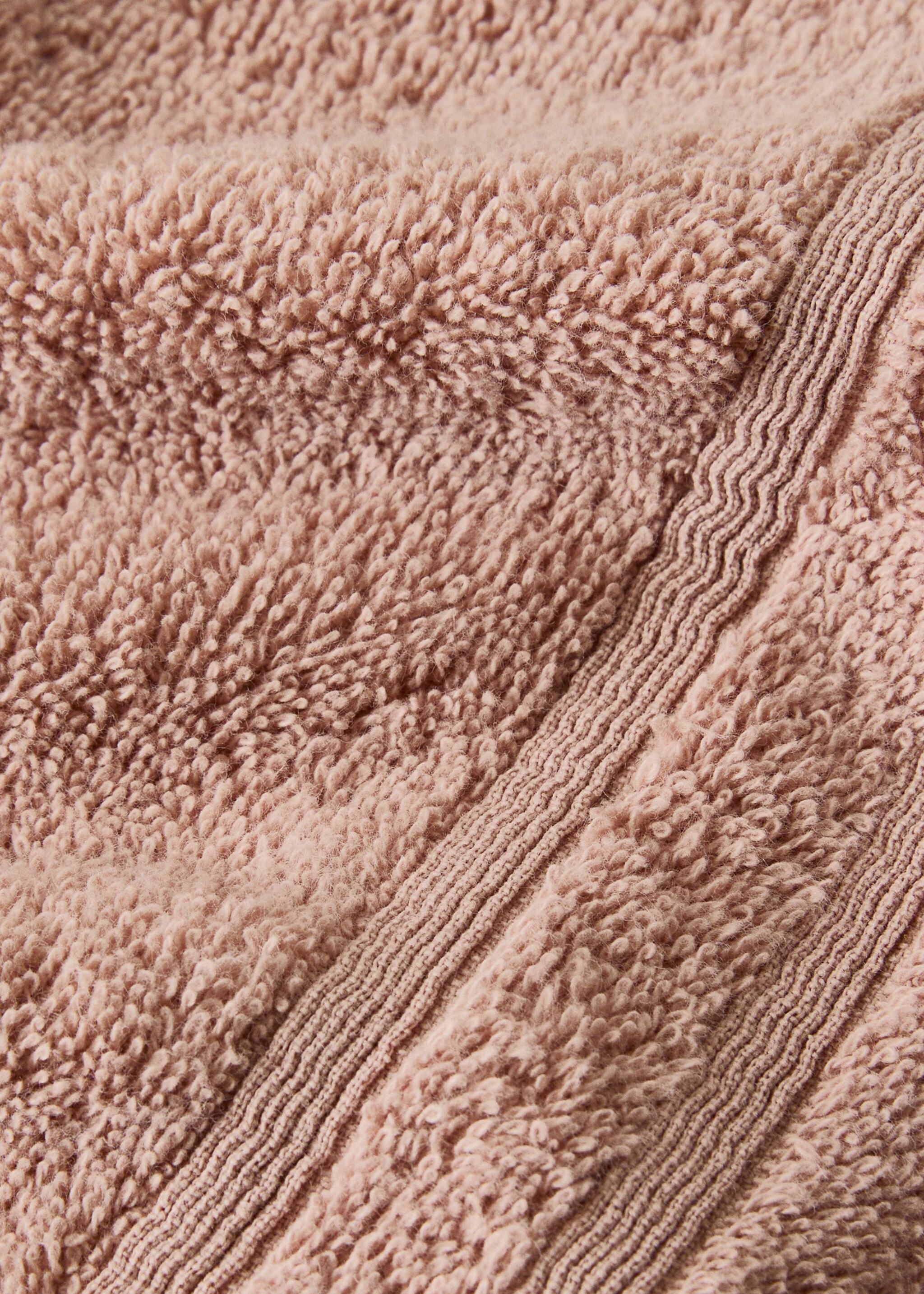 Terry cotton face towel - Details of the article 1, Nude. Ref: 27001589-00.
