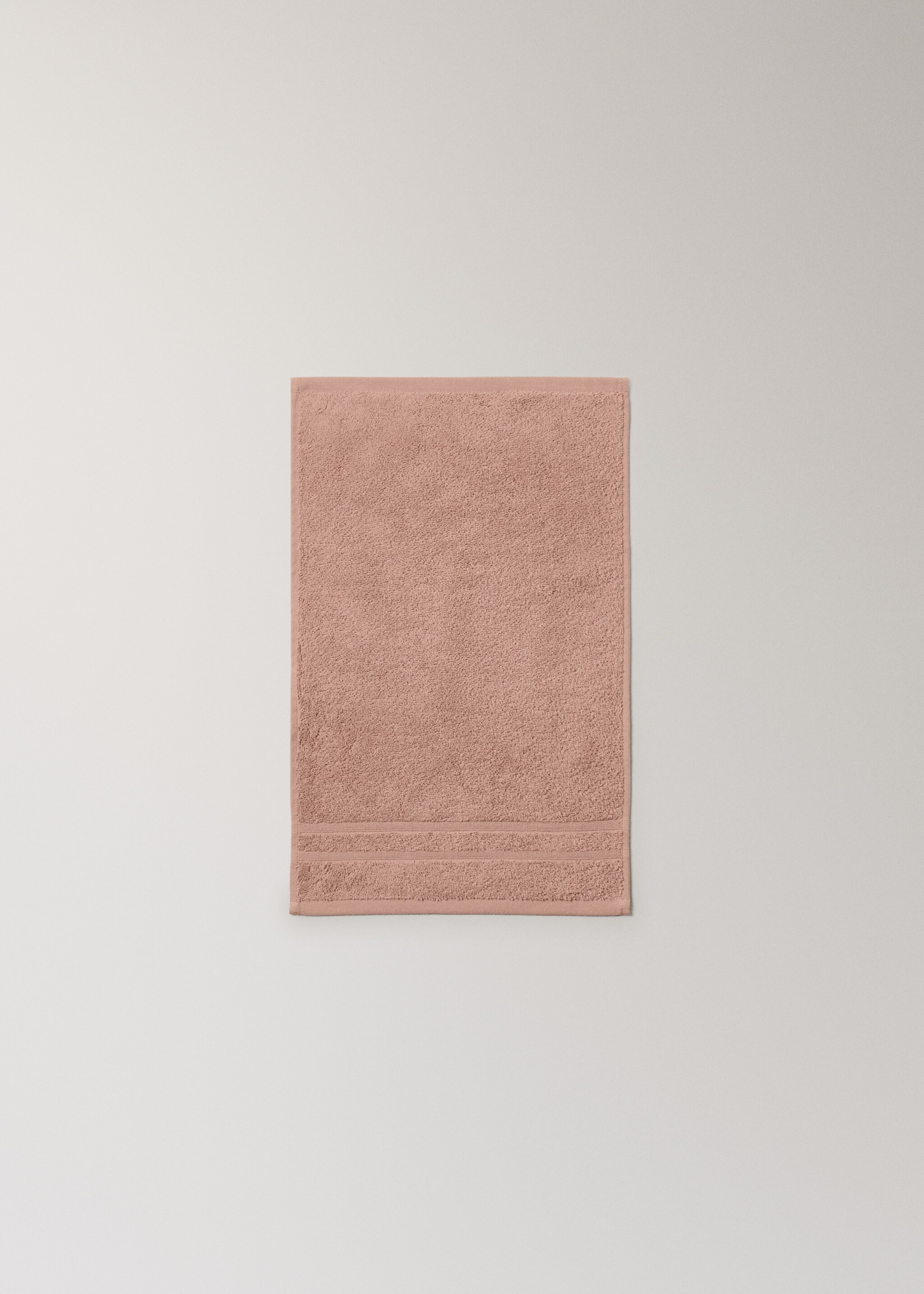 Terry cotton face towel - Details of the article 3, Nude. Ref: 27001589-00.